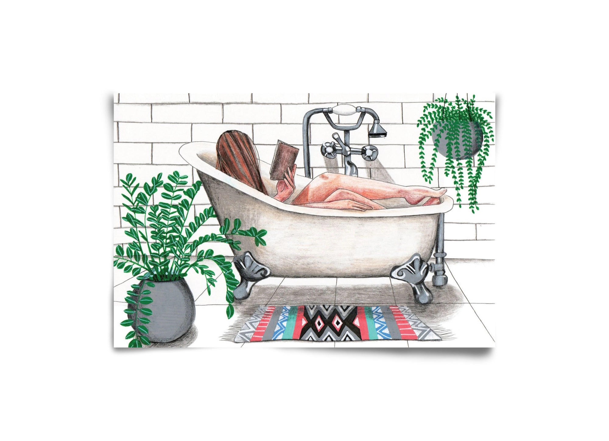 Fürdősolvasós, 30x20 cm, Keret nélkül