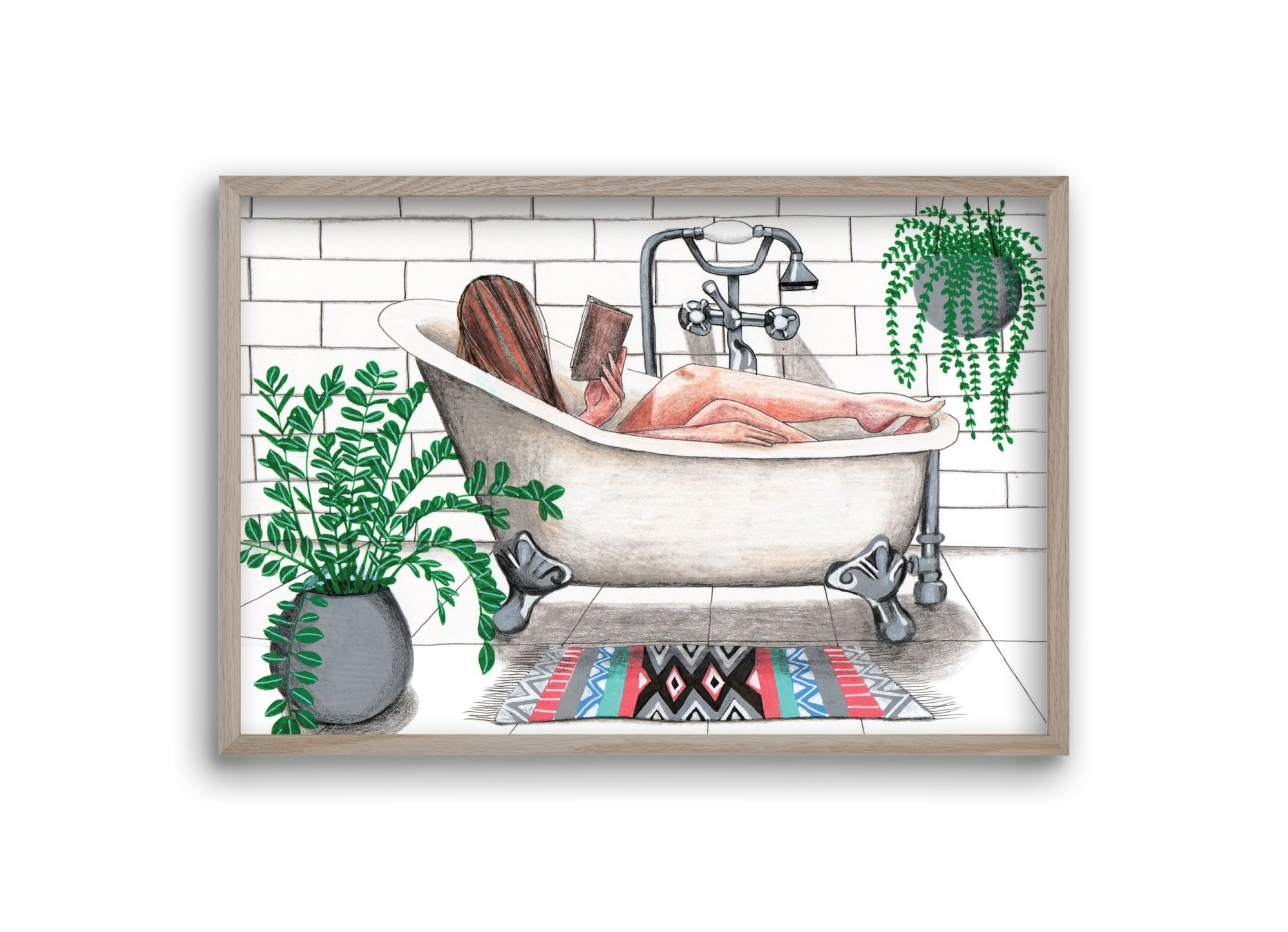 Fürdősolvasós, 30x20 cm (30x20 cm), Tölgy keret