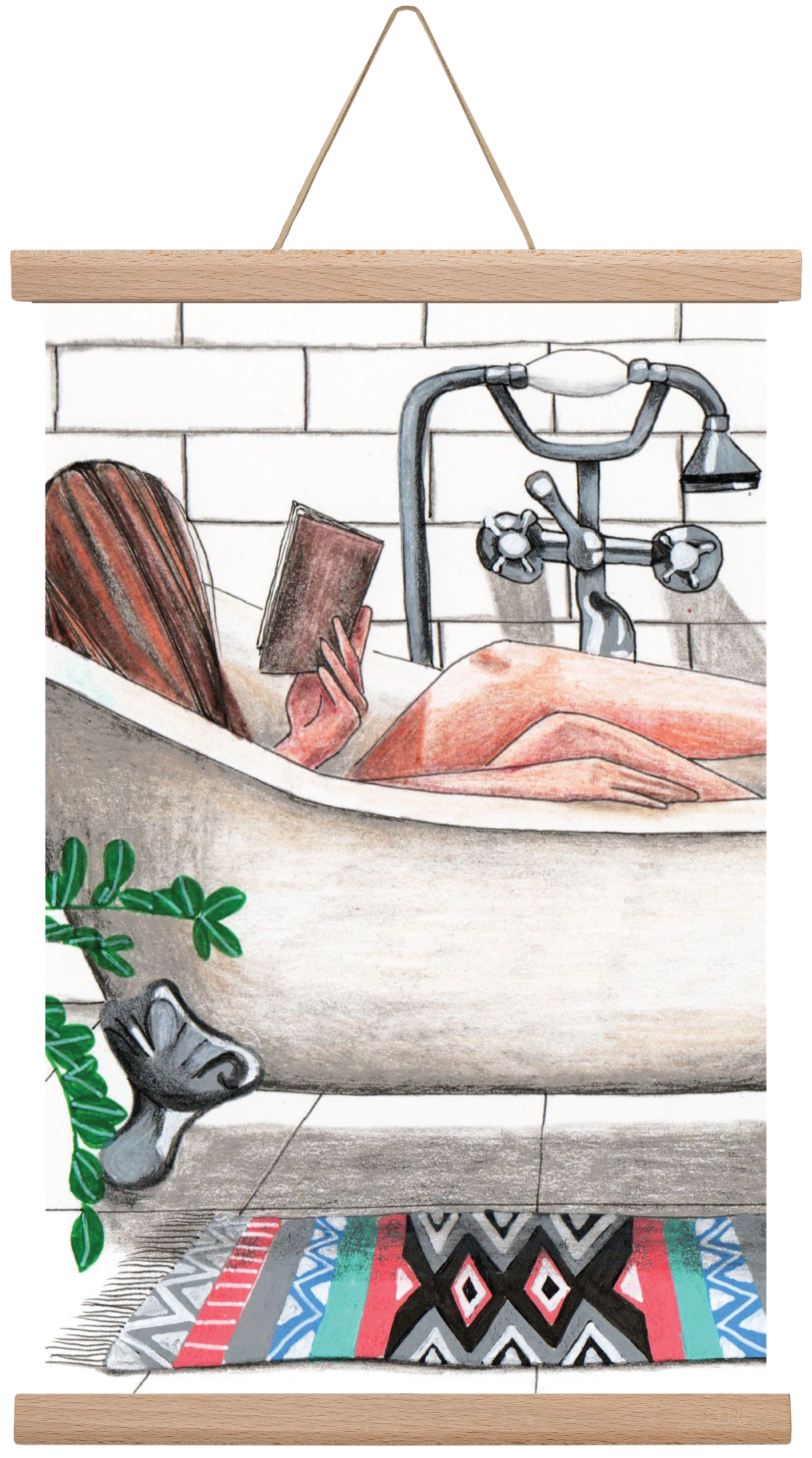 Fürdősolvasós, 45x30 cm (45x30 cm), Tölgy akasztó