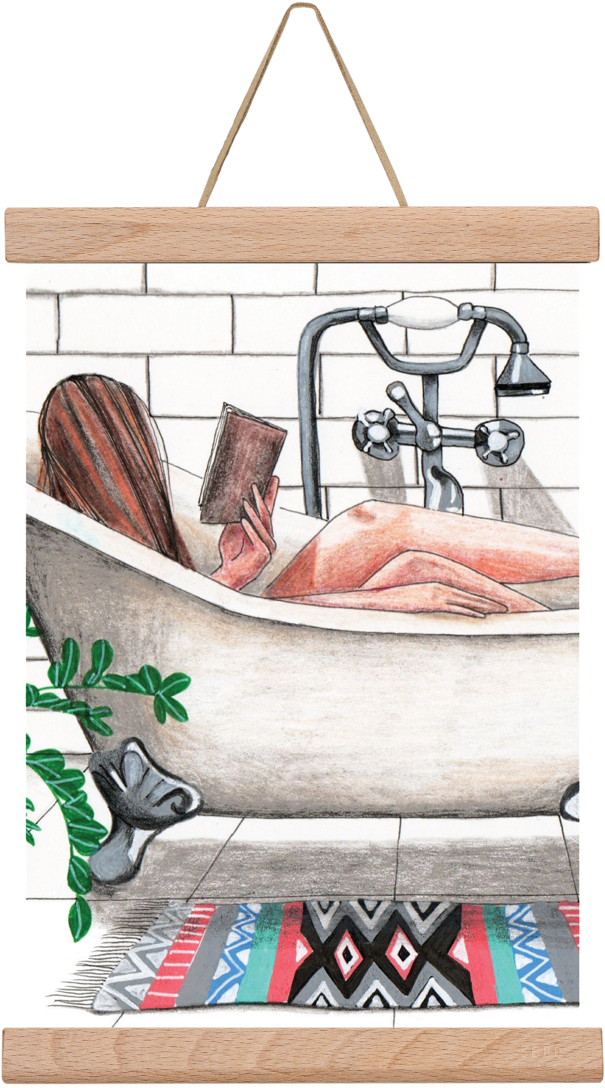 Fürdősolvasós, 30x20 cm (30x20 cm), Tölgy akasztó