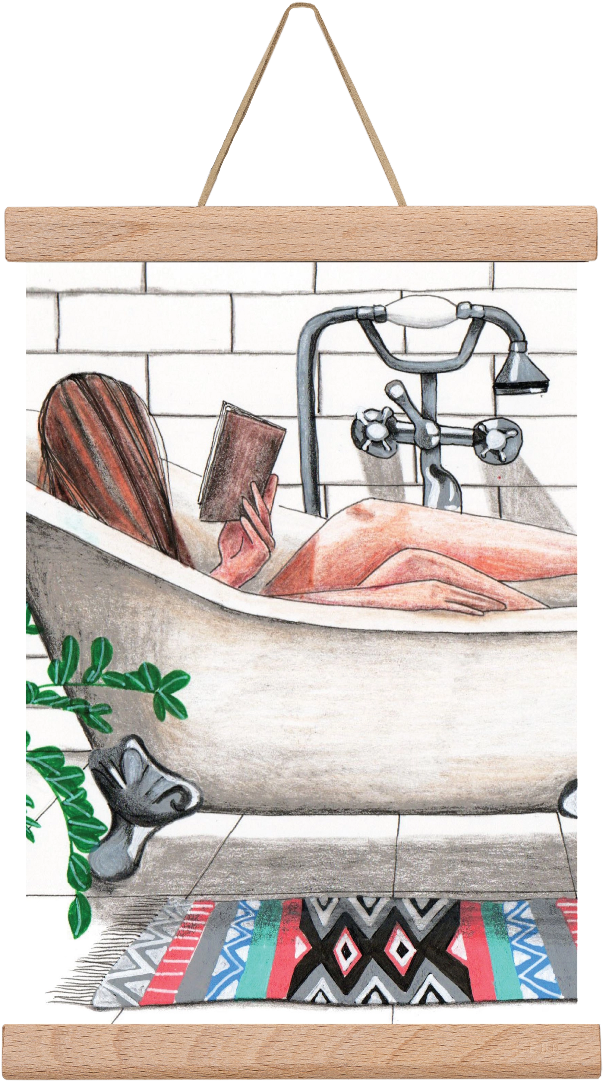 Fürdősolvasós, 30x20 cm (30x20 cm), Tölgy akasztó