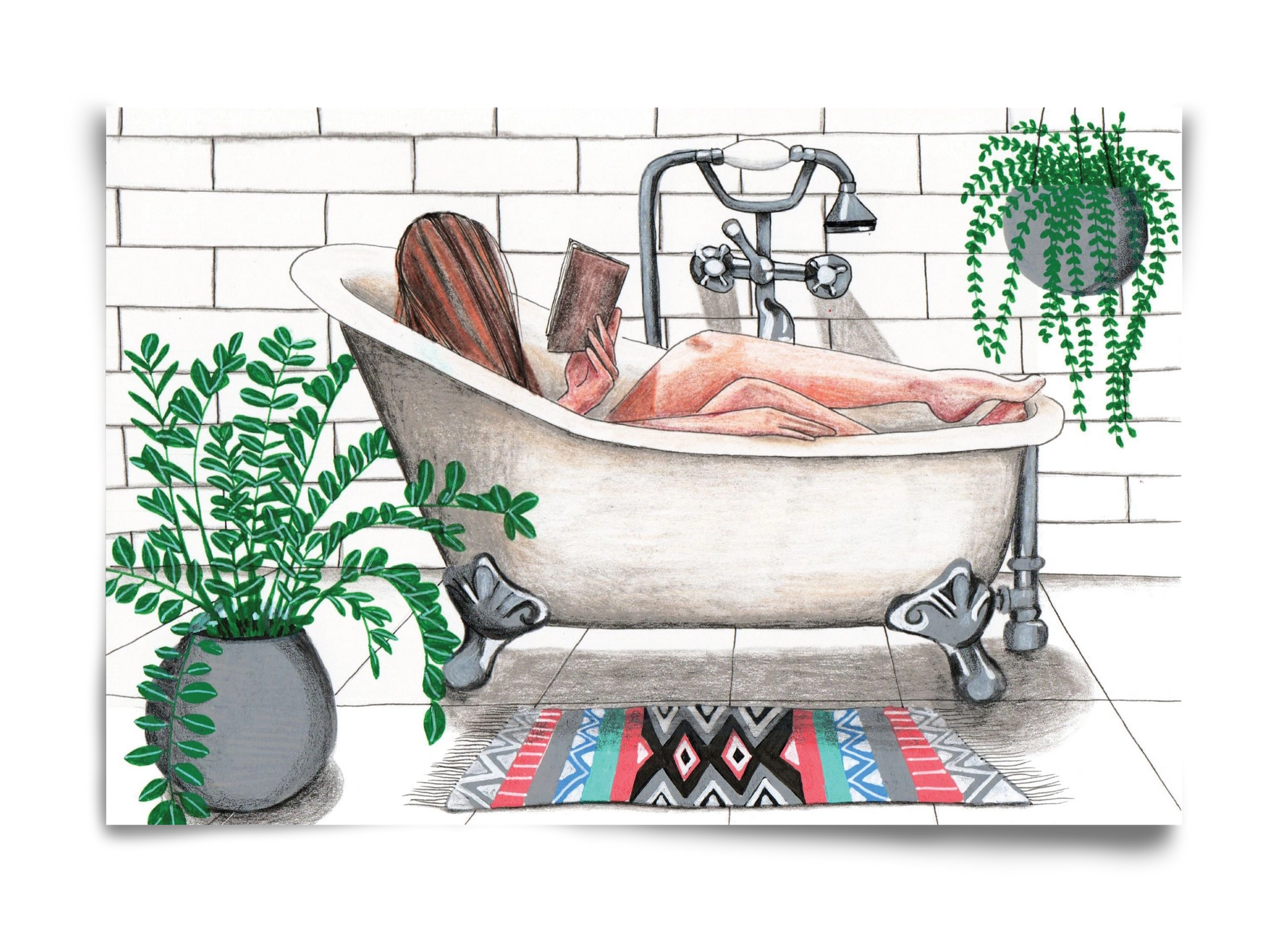 Fürdősolvasós, 60x40 cm, Keret nélkül