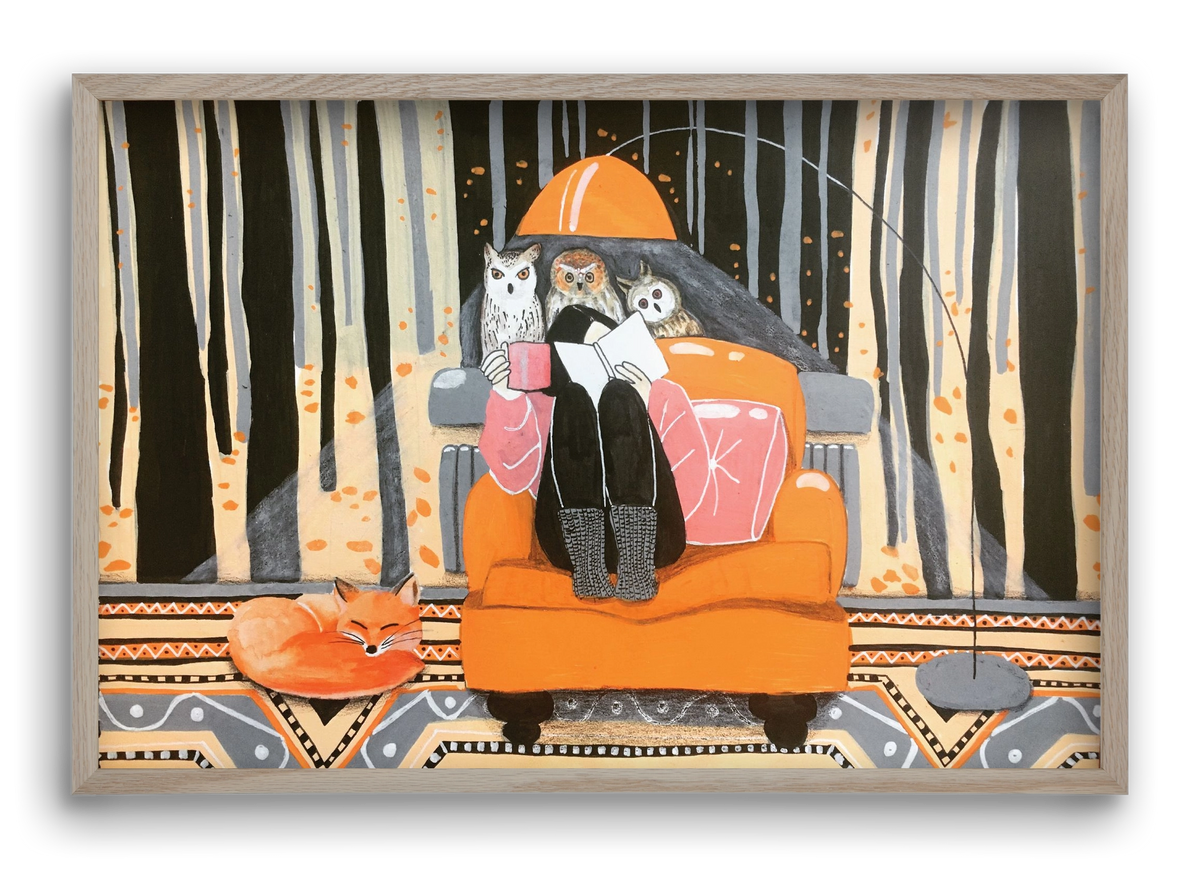 Őszi álmodozás, 60x40 cm (60x40 cm), Tölgy keret