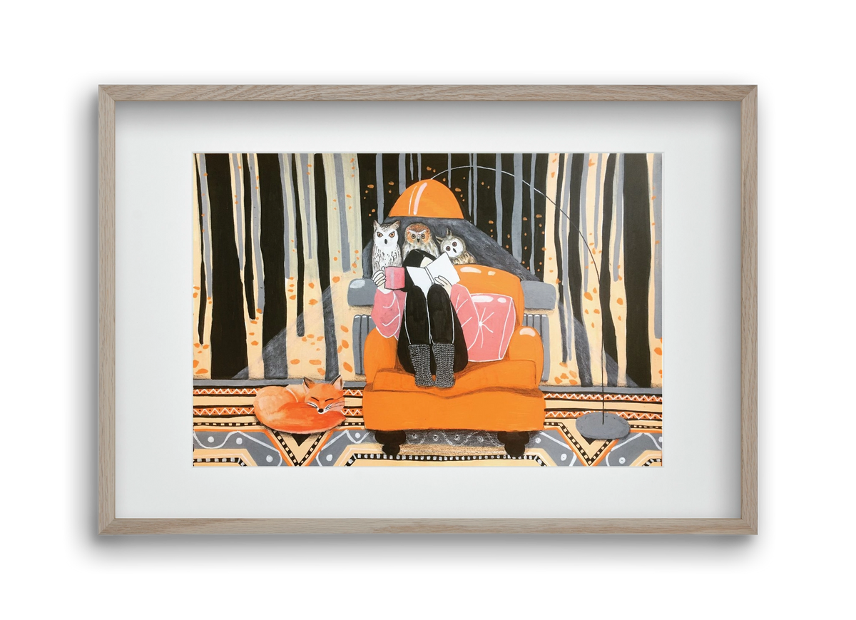 Őszi álmodozás, 45x30 cm (30x20 cm), Tölgy keret, paszpartuval