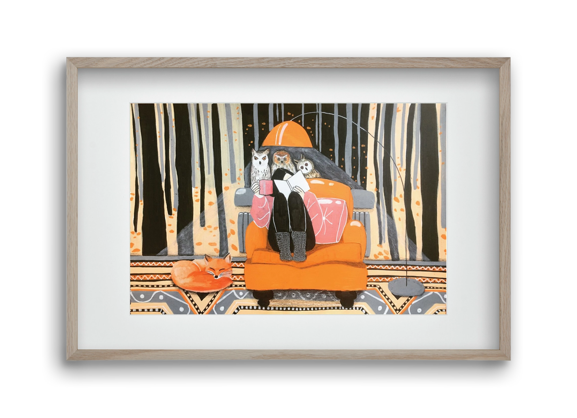 Őszi álmodozás, 45x30 cm (30x20 cm), Tölgy keret, paszpartuval