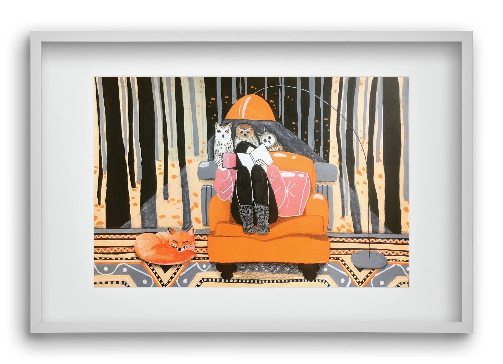 Őszi álmodozás, 60x40 cm (45x30 cm), Fehér keret, paszpartuval