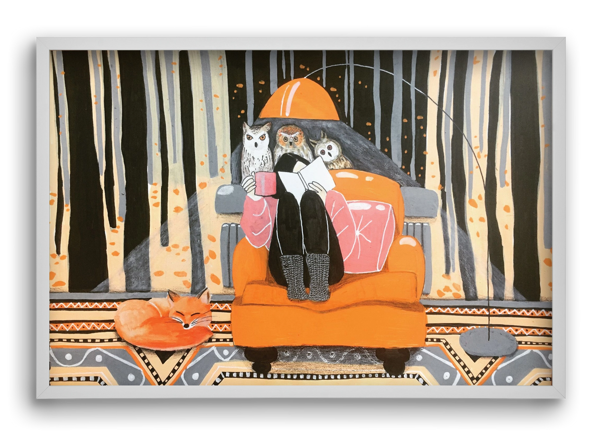 Őszi álmodozás, 60x40 cm (60x40 cm), Fehér keret