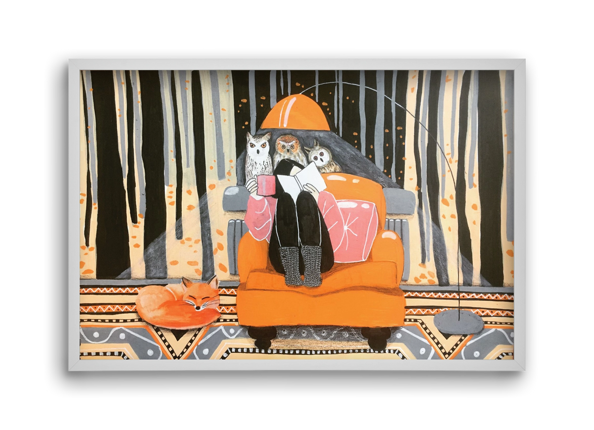 Őszi álmodozás, 45x30 cm (45x30 cm), Fehér keret