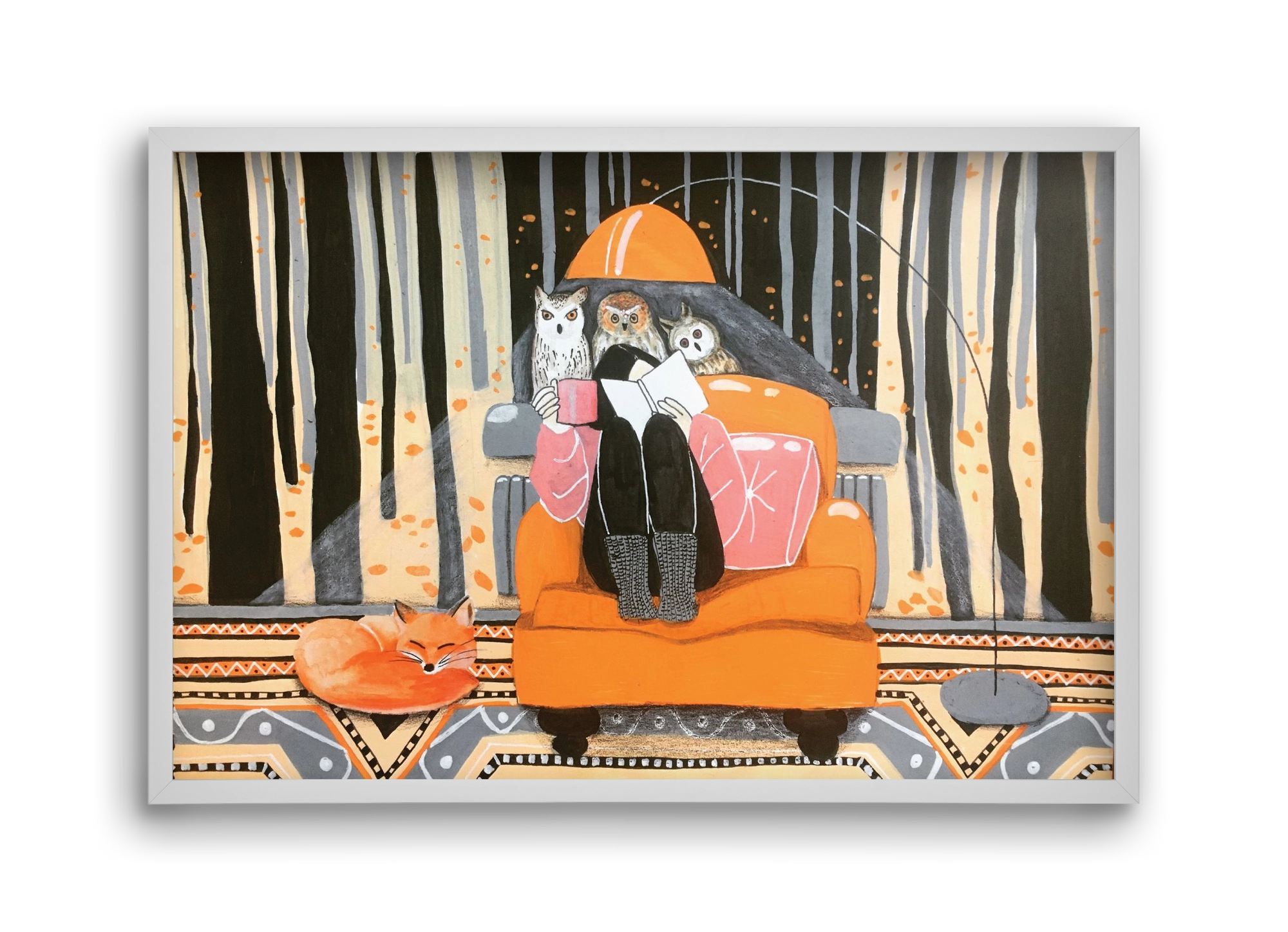 Őszi álmodozás, 45x30 cm (45x30 cm), Fehér keret