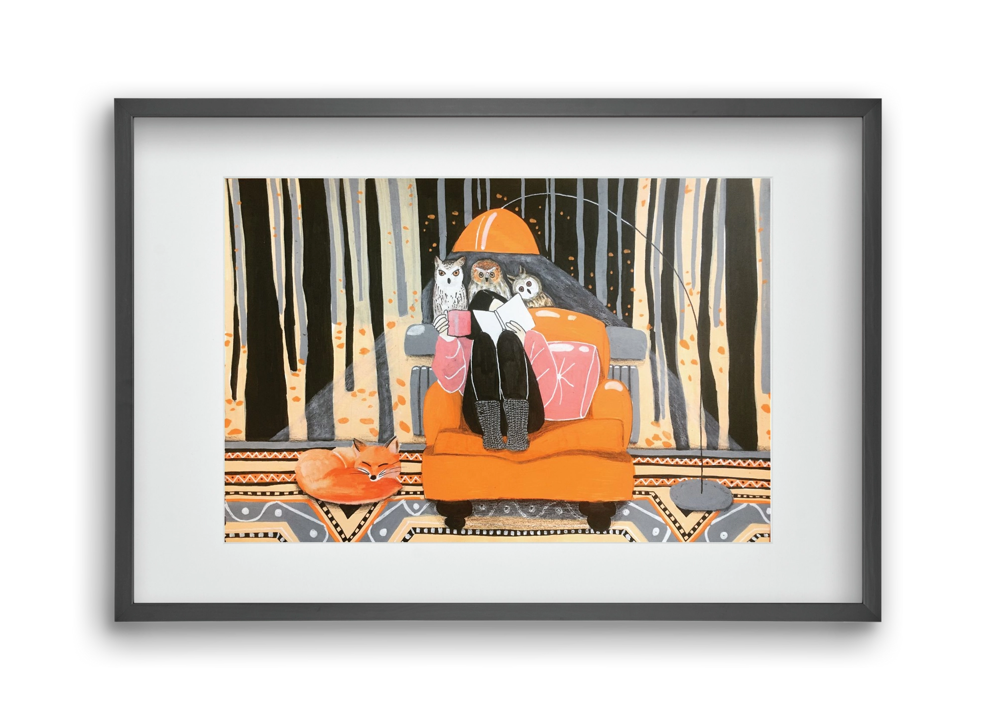 Őszi álmodozás, 45x30 cm (30x20 cm), Fekete keret, paszpartuval