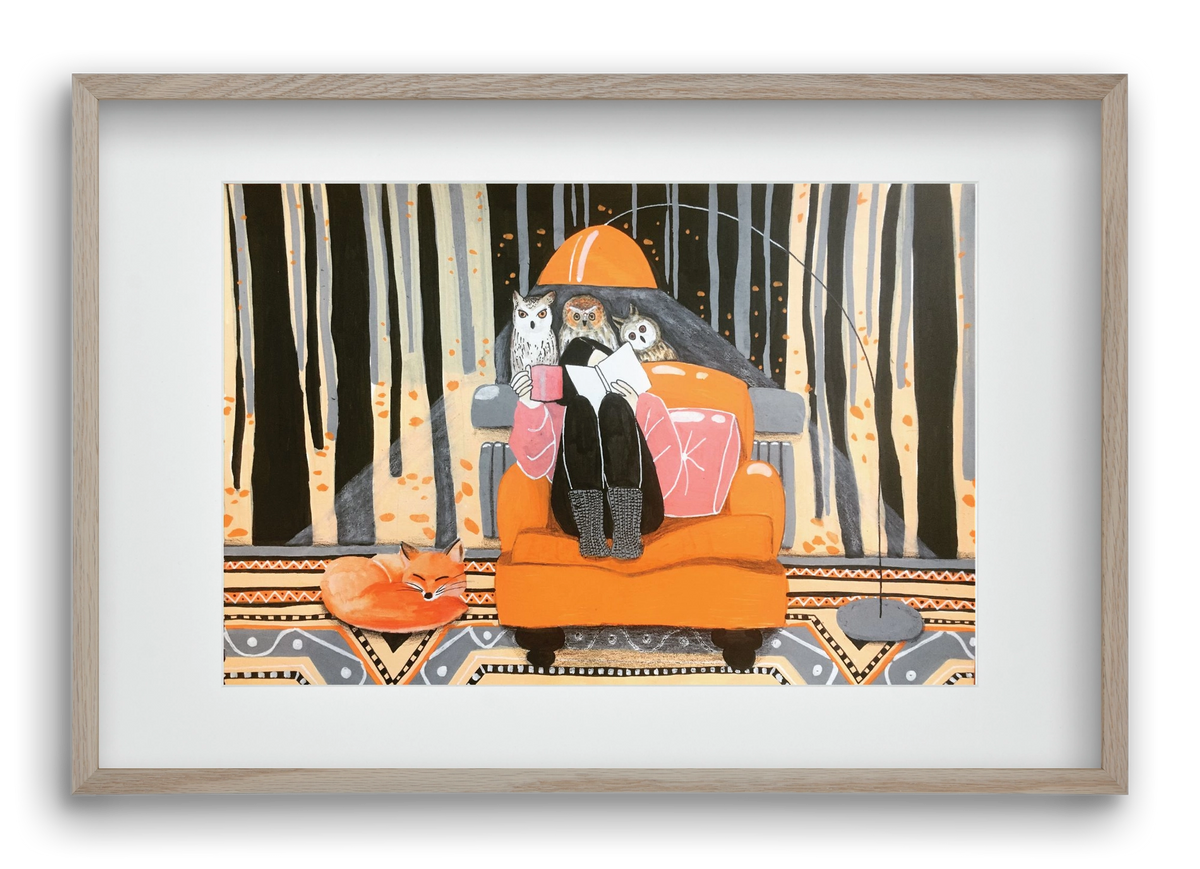 Őszi álmodozás, 60x40 cm (45x30 cm), Tölgy keret, paszpartuval