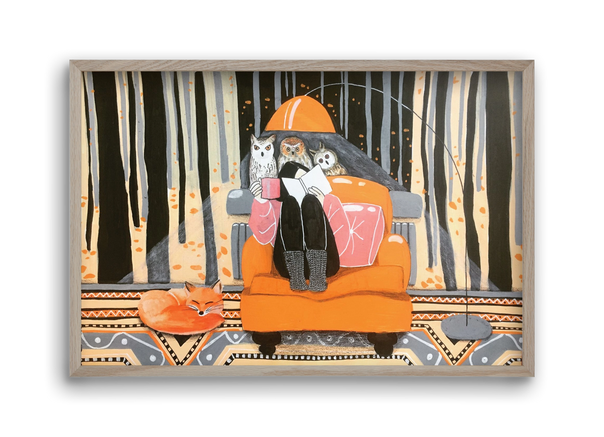 Őszi álmodozás, 45x30 cm (45x30 cm), Tölgy keret