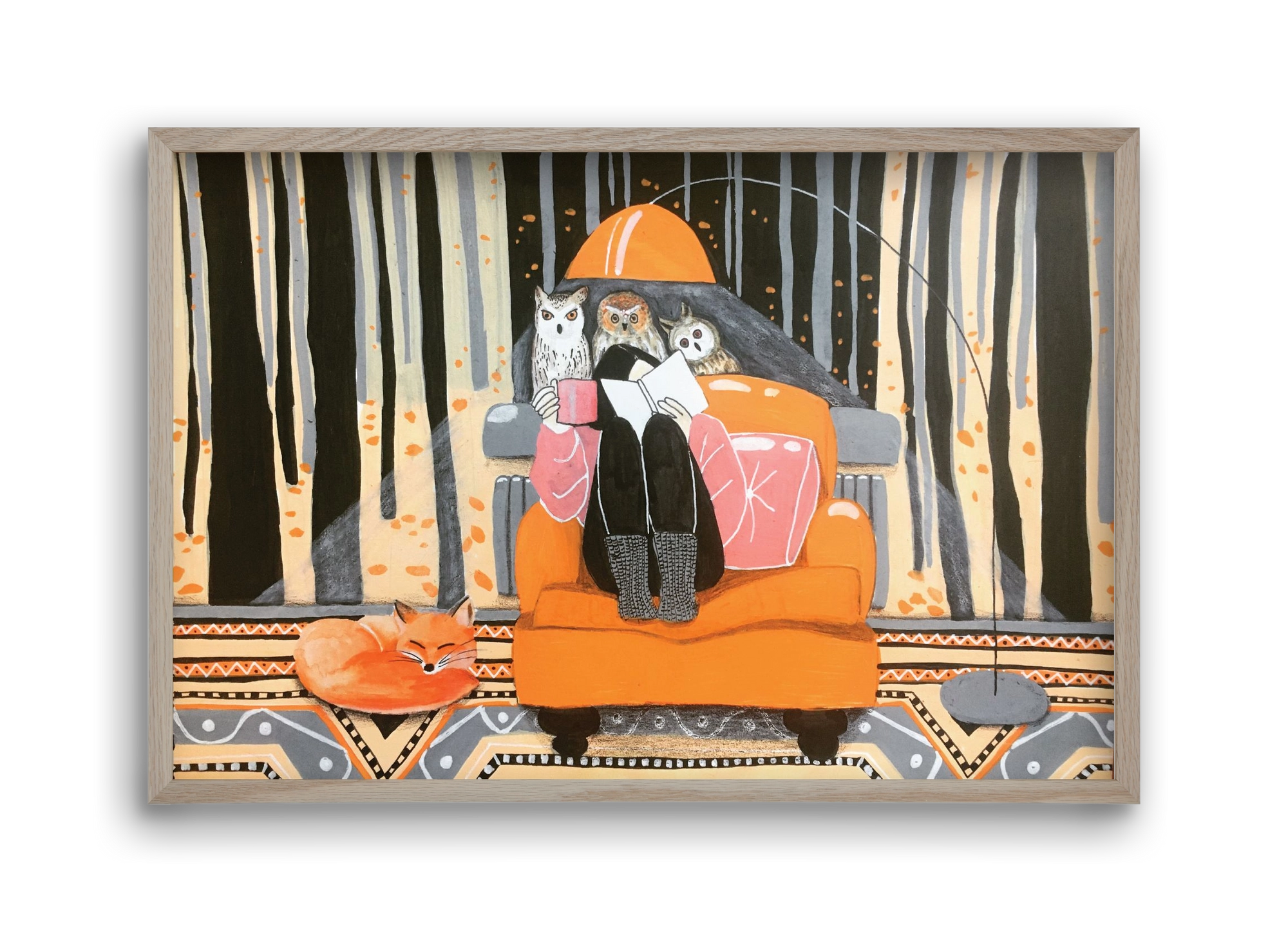 Őszi álmodozás, 45x30 cm (45x30 cm), Tölgy keret