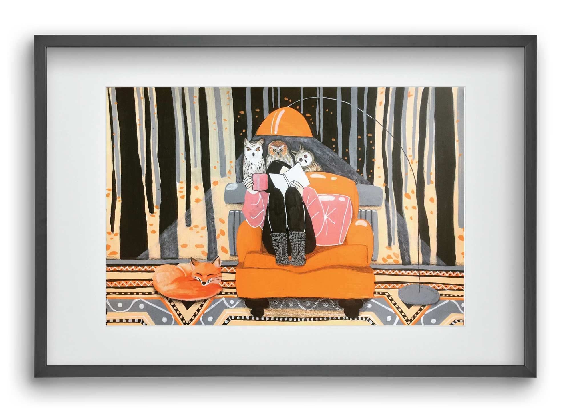 Őszi álmodozás, 60x40 cm (45x30 cm), Fekete keret, paszpartuval