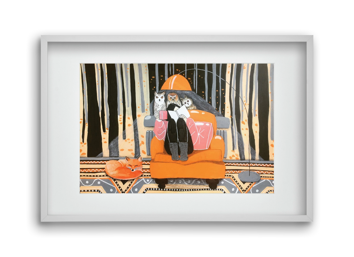 Őszi álmodozás, 45x30 cm (30x20 cm), Fehér keret, paszpartuval