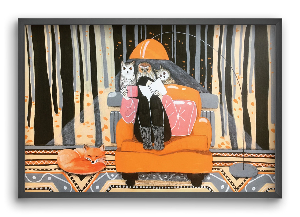 Őszi álmodozás, 60x40 cm (60x40 cm), Fekete keret