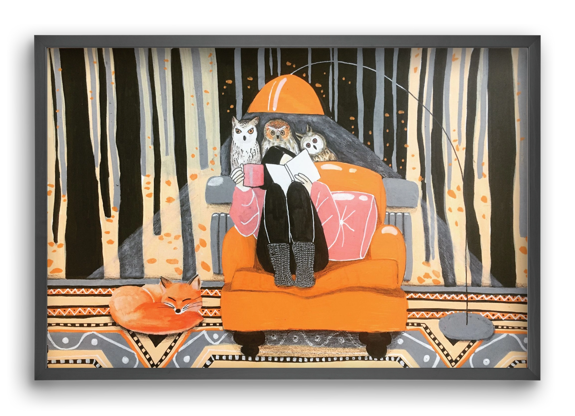 Őszi álmodozás, 60x40 cm (60x40 cm), Fekete keret