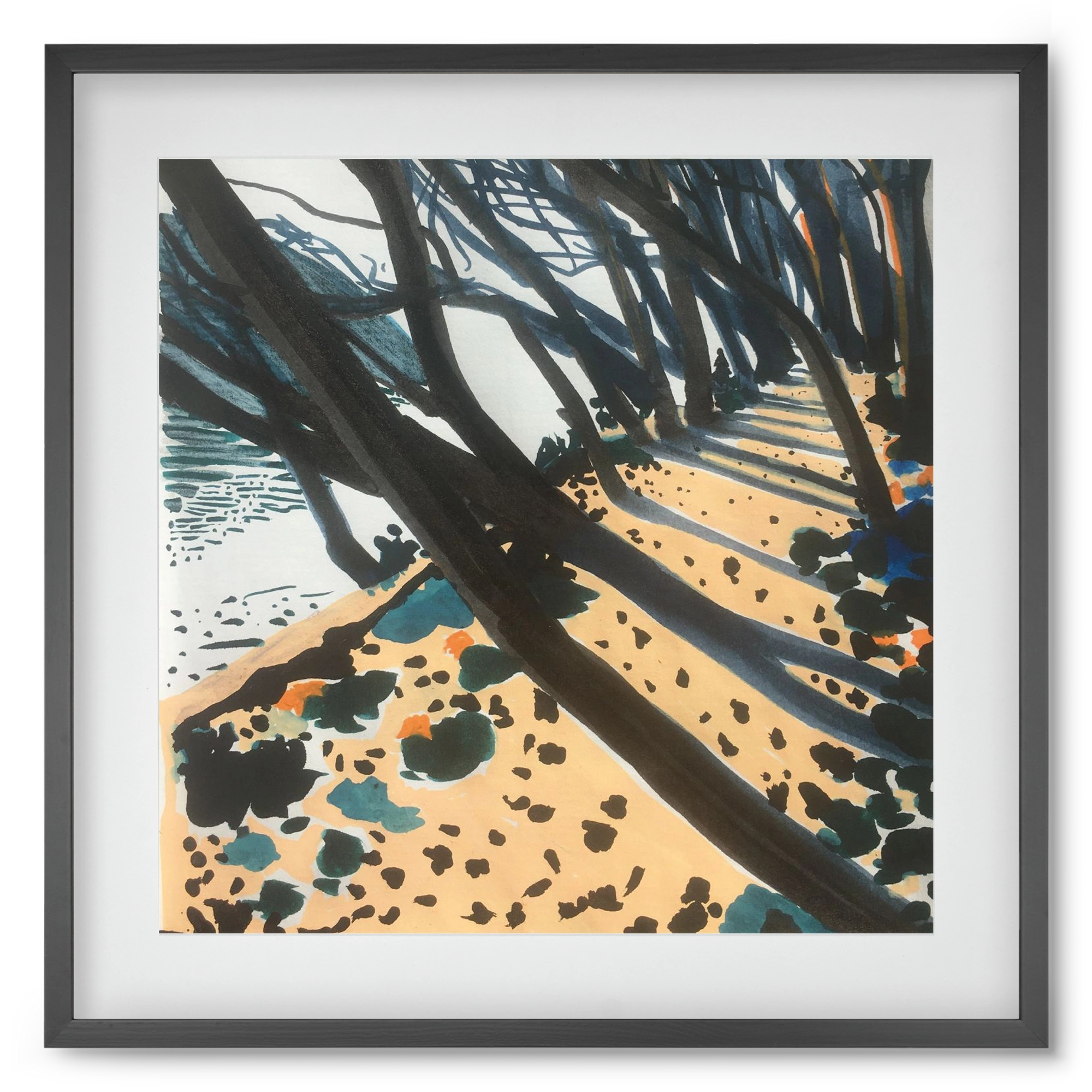 Szigetspicc, 50x50 cm (40x40 cm), Fekete keret, paszpartuval