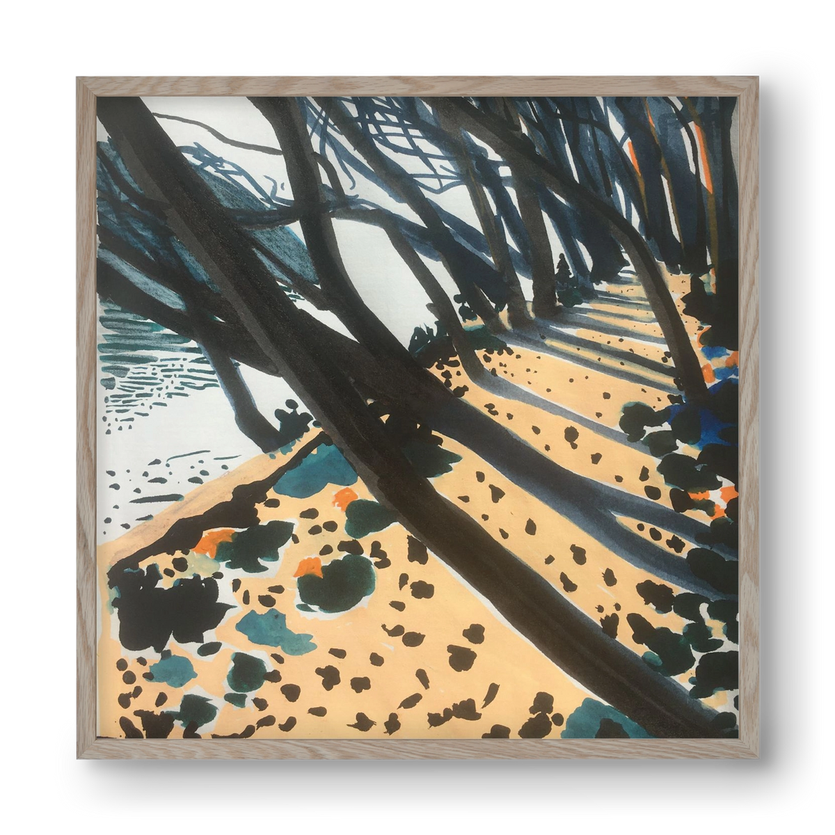 Szigetspicc, 40x40 cm (40x40 cm), Tölgy keret