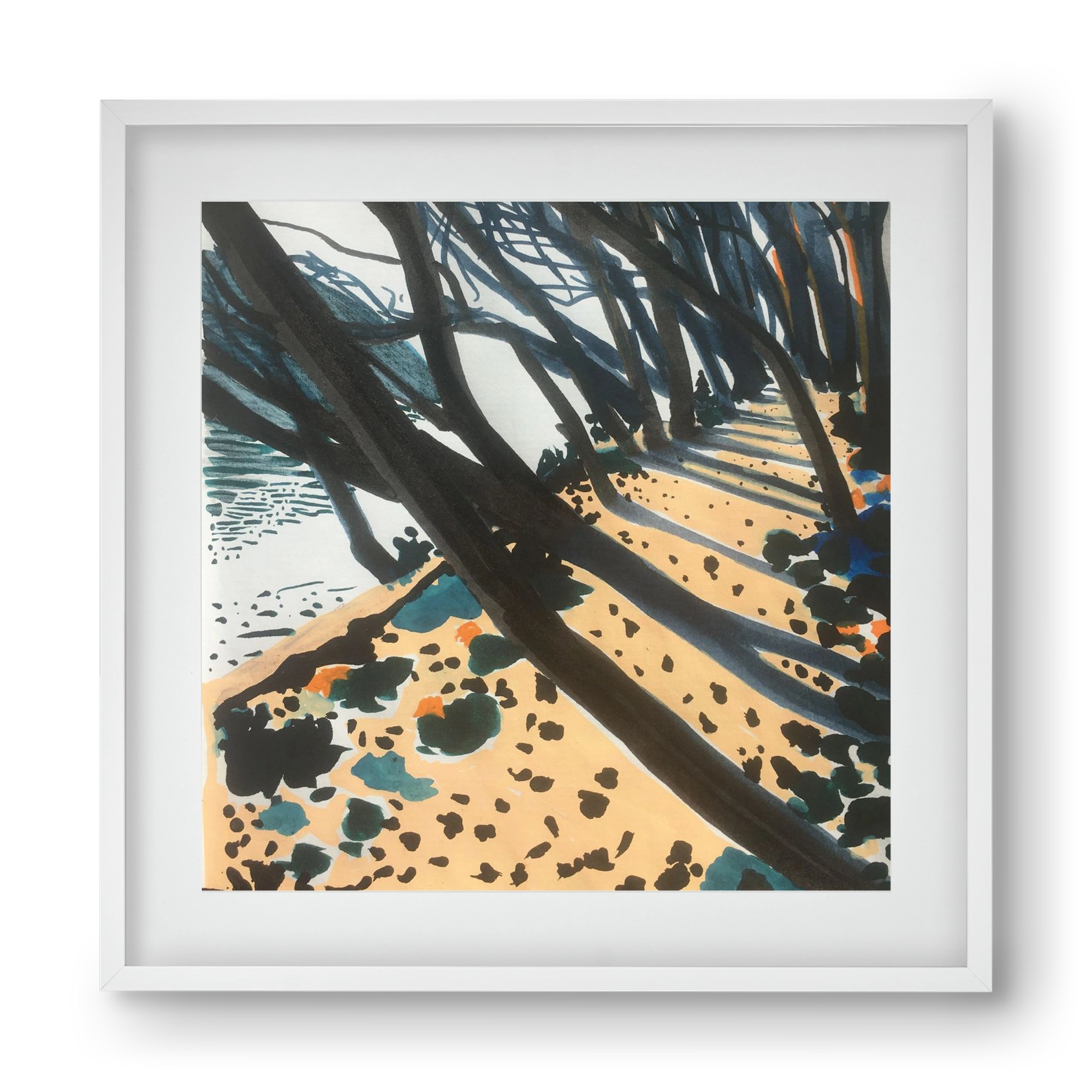 Szigetspicc, 40x40 cm (30x30 cm), Fehér keret, paszpartuval