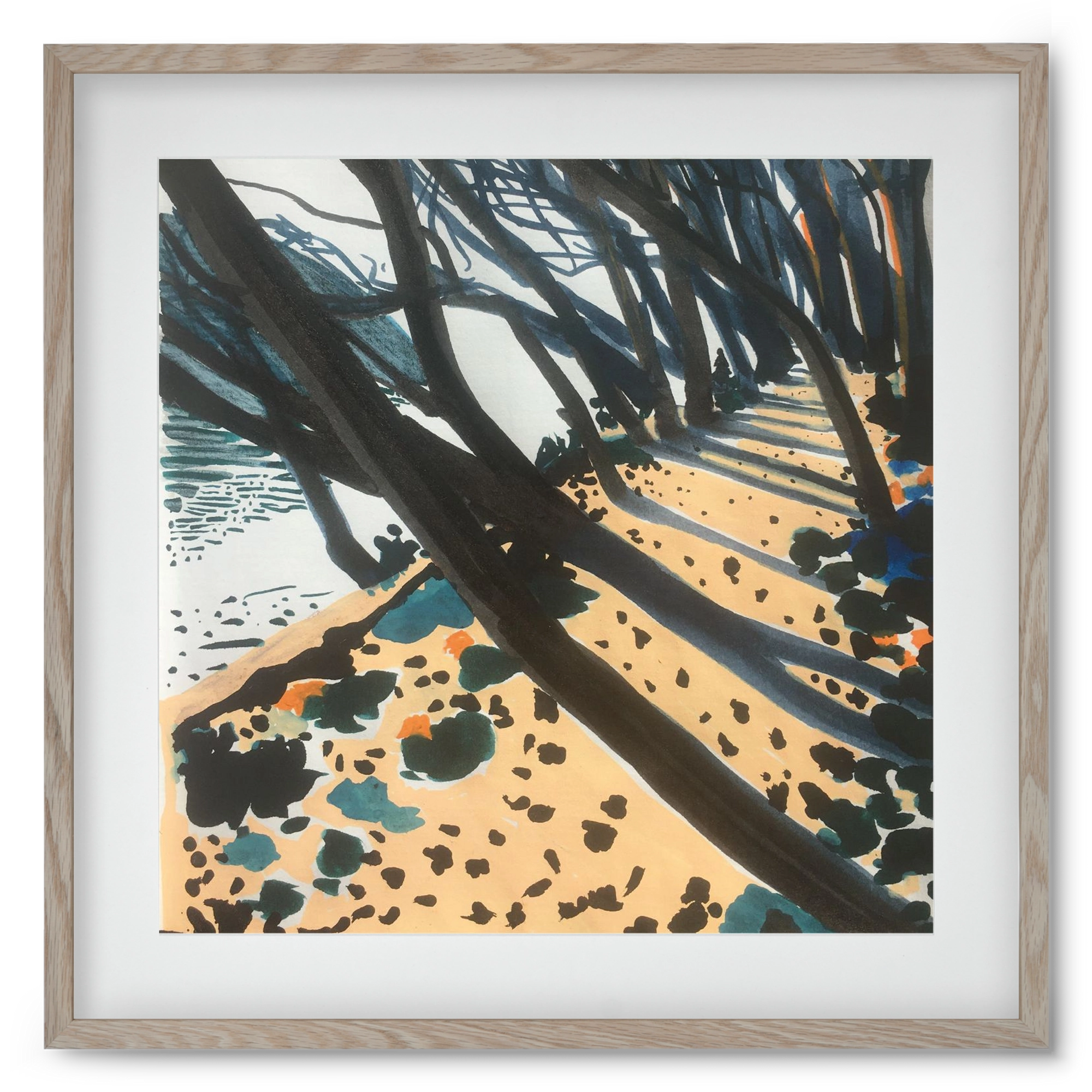 Szigetspicc, 50x50 cm (40x40 cm), Tölgy keret, paszpartuval