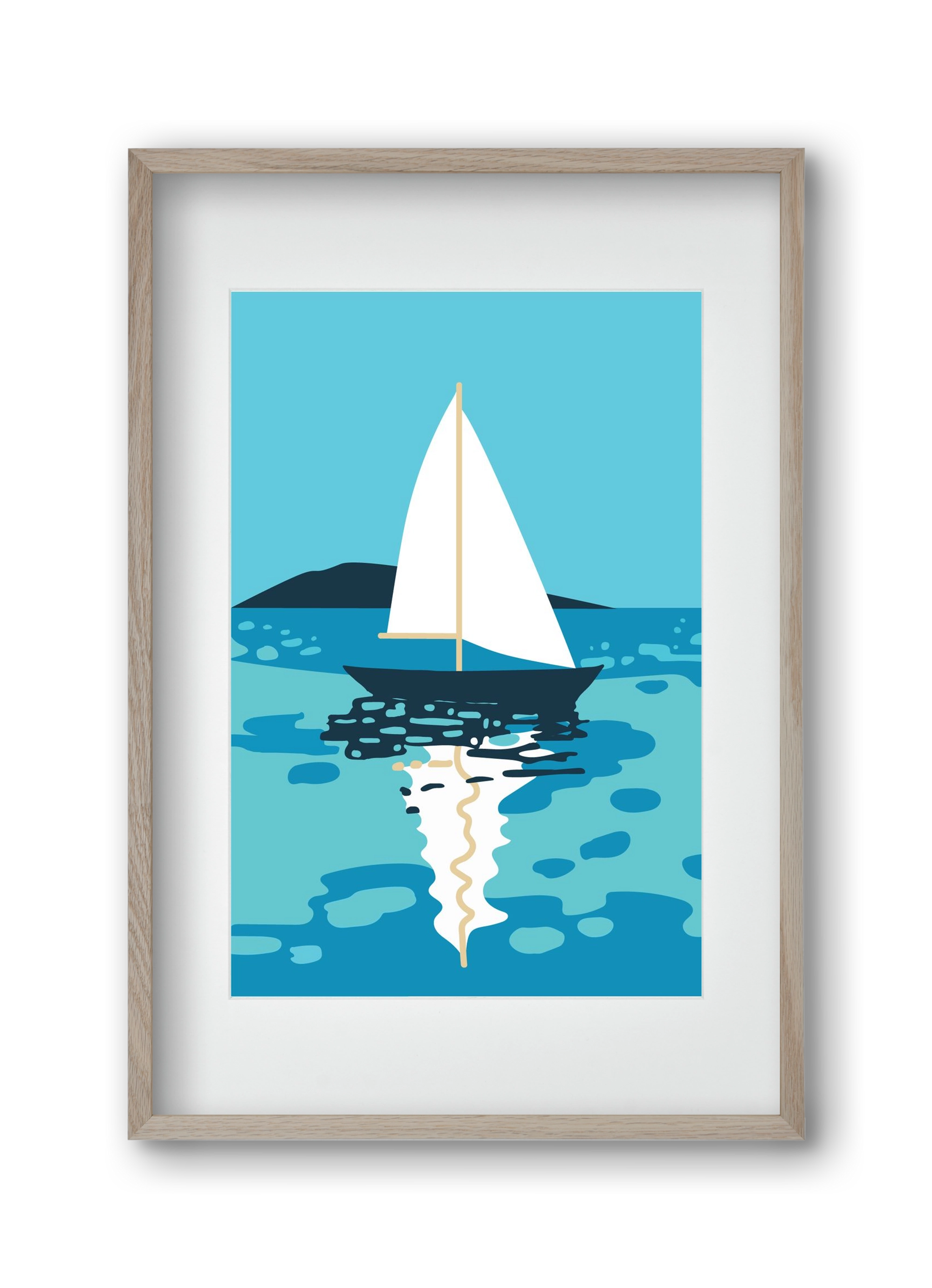 Nekem a Balaton..., 30x45 cm (20x30 cm), Tölgy keret, paszpartuval