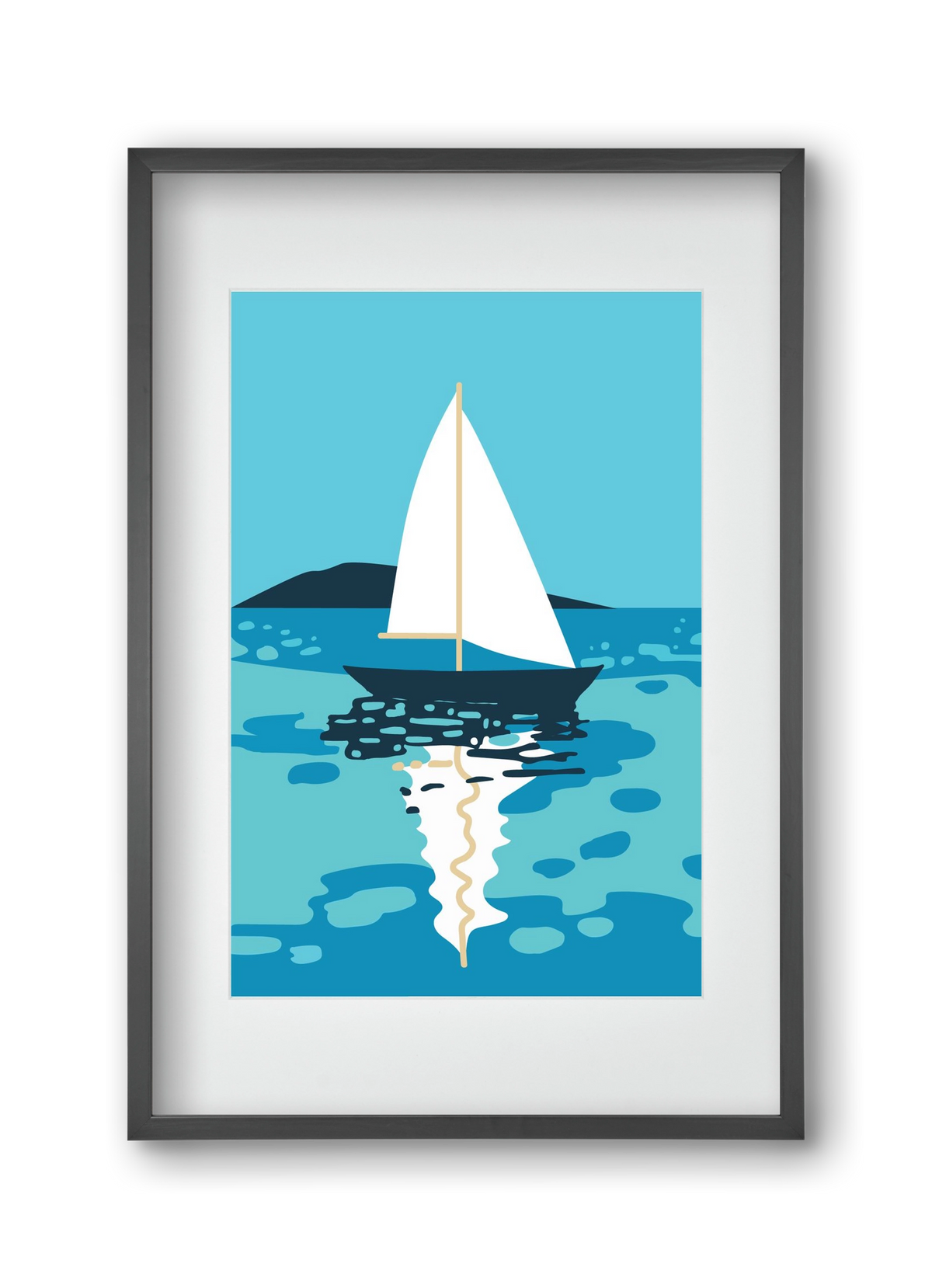 Nekem a Balaton..., 30x45 cm (20x30 cm), Fekete keret, paszpartuval