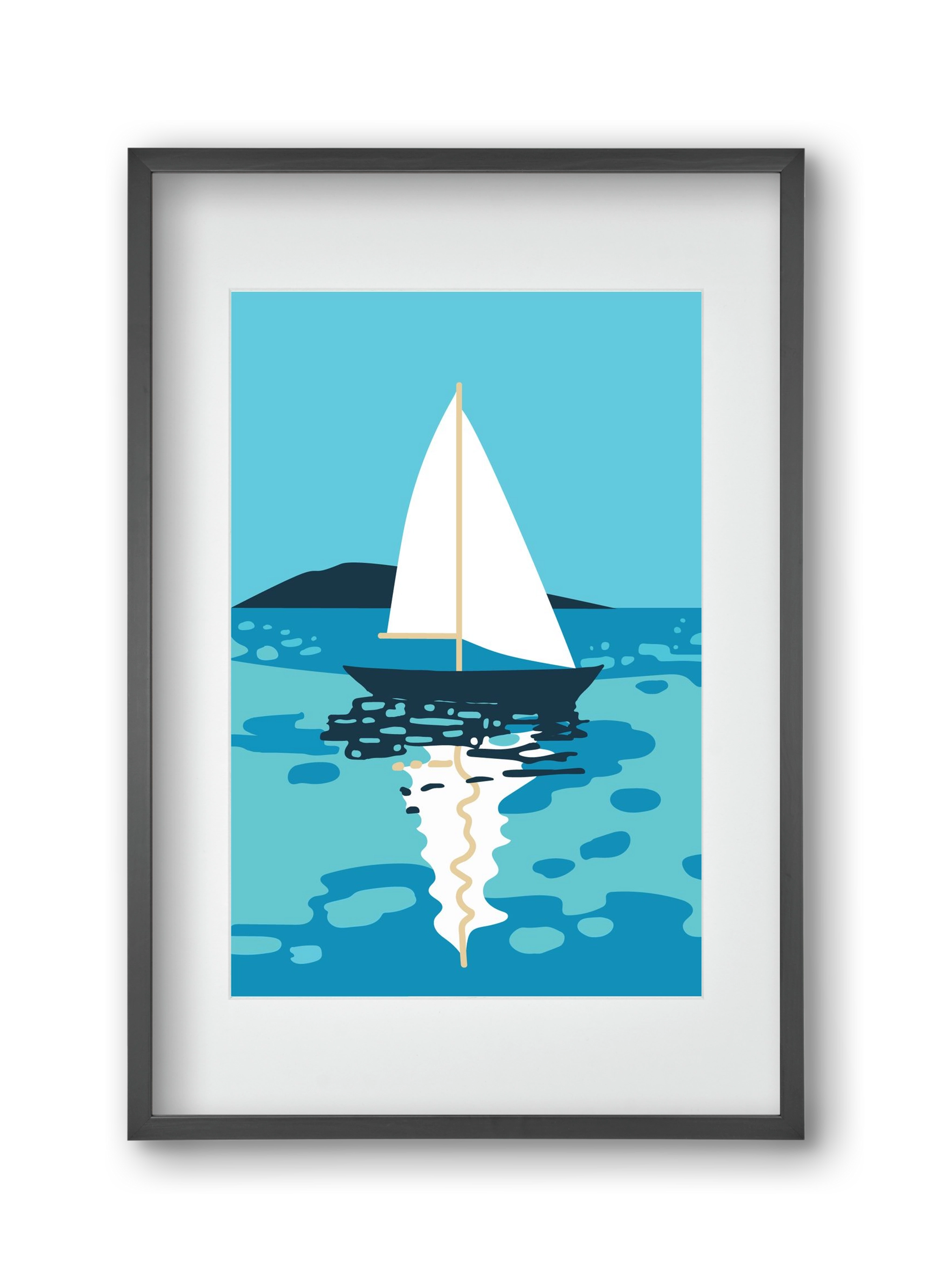 Nekem a Balaton..., 30x45 cm (20x30 cm), Fekete keret, paszpartuval