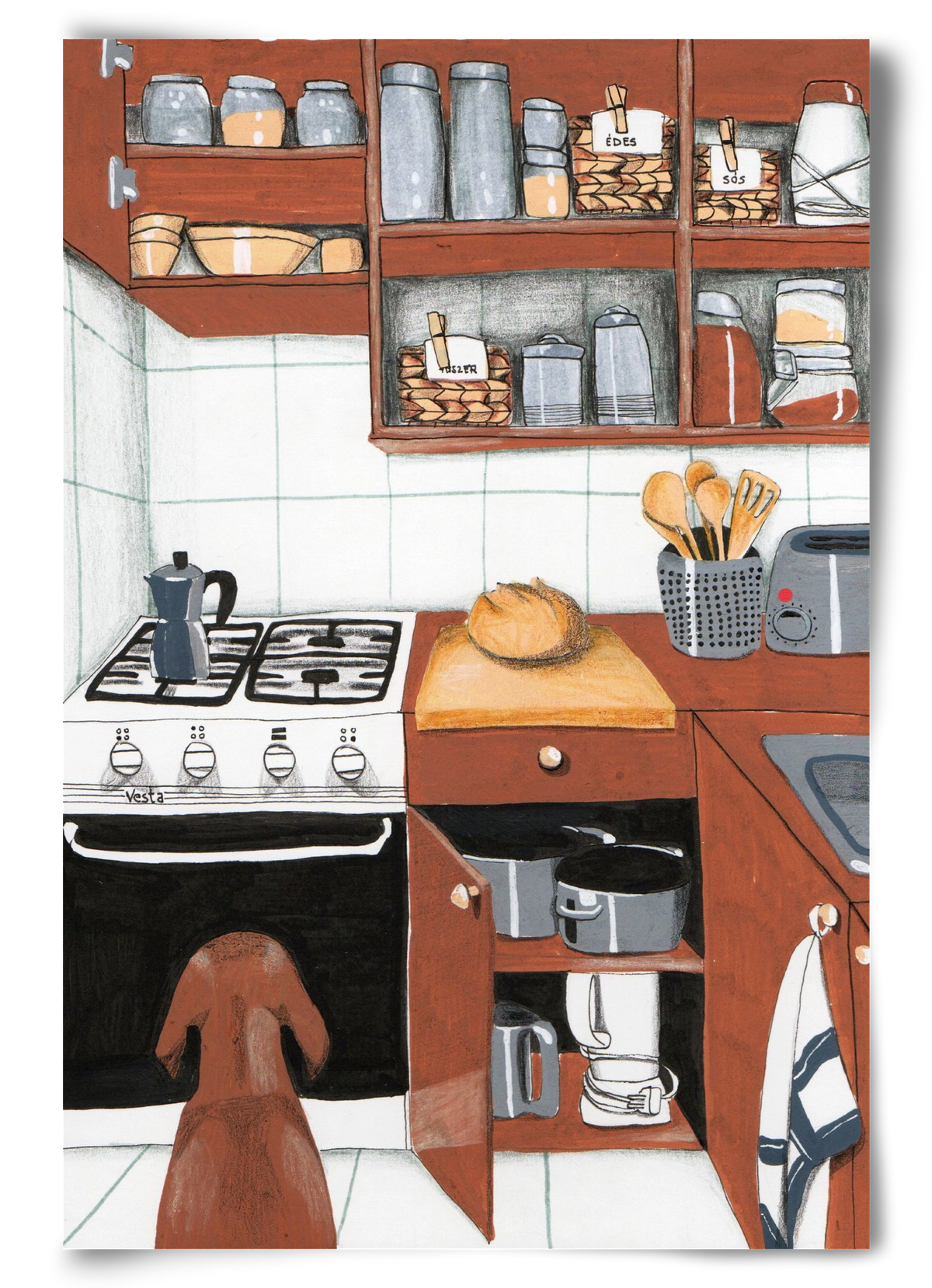 Várakozás, 60x90 cm, Keret nélkül