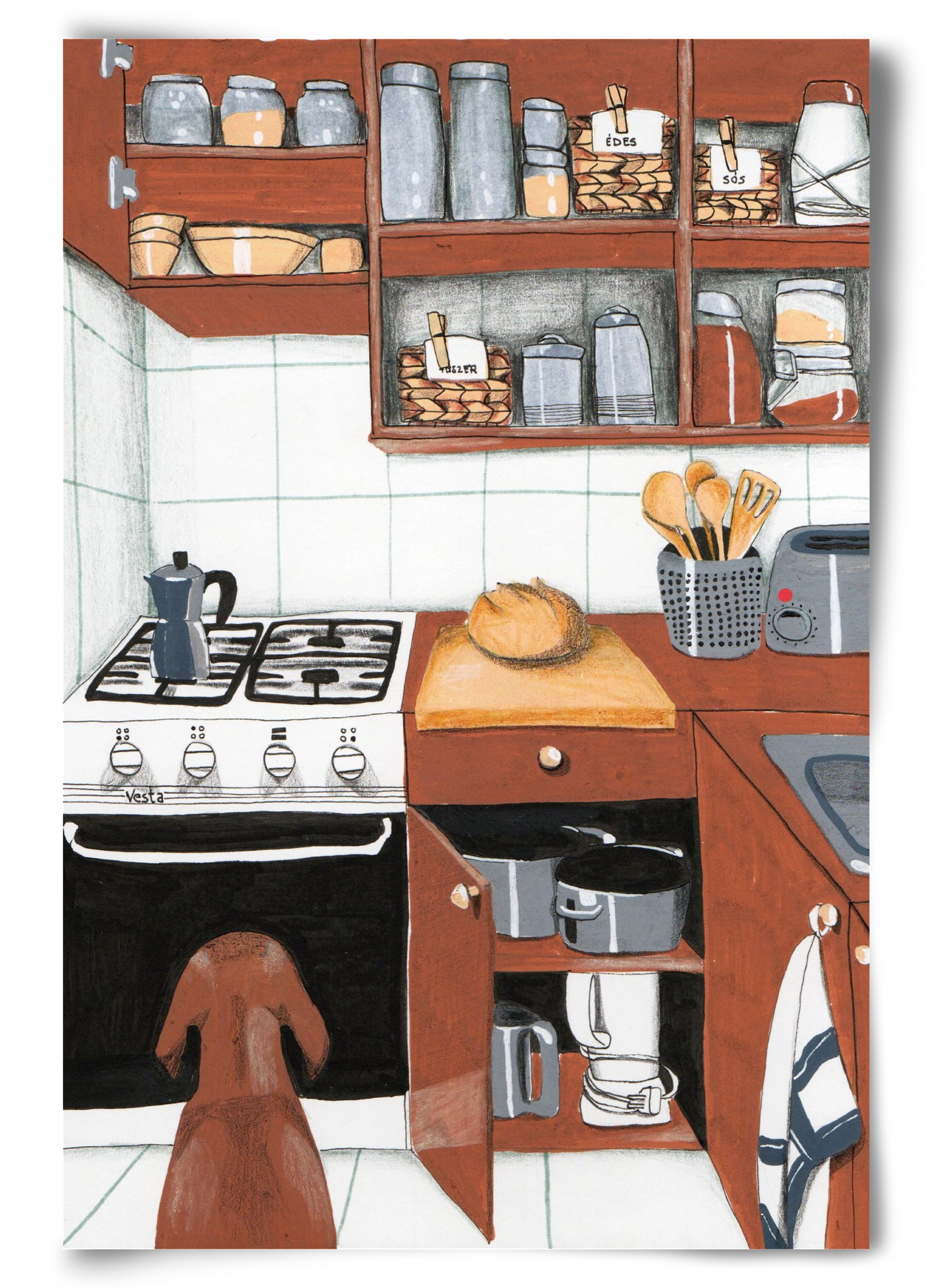 Várakozás, 60x90 cm, Keret nélkül