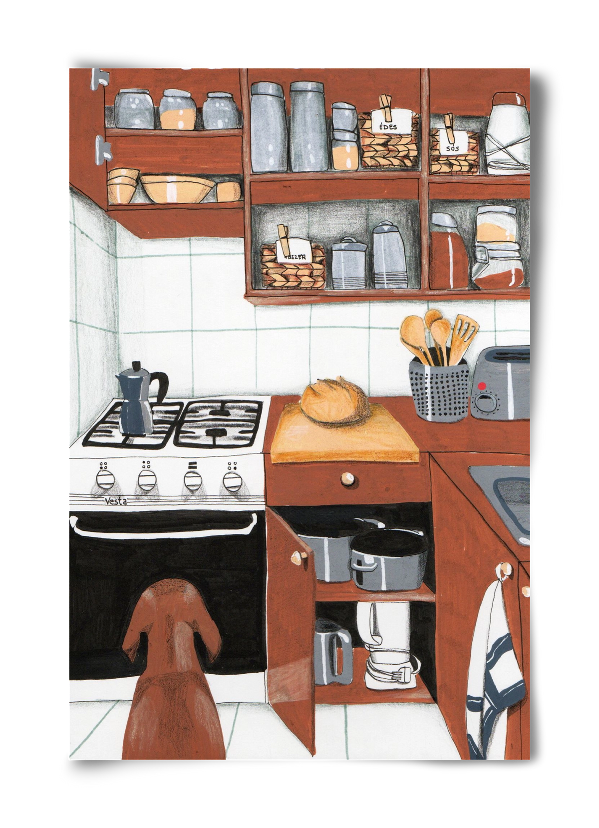 Várakozás, 40x60 cm, Keret nélkül