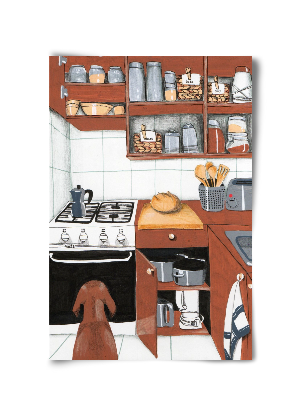 Várakozás, 30x45 cm, Keret nélkül