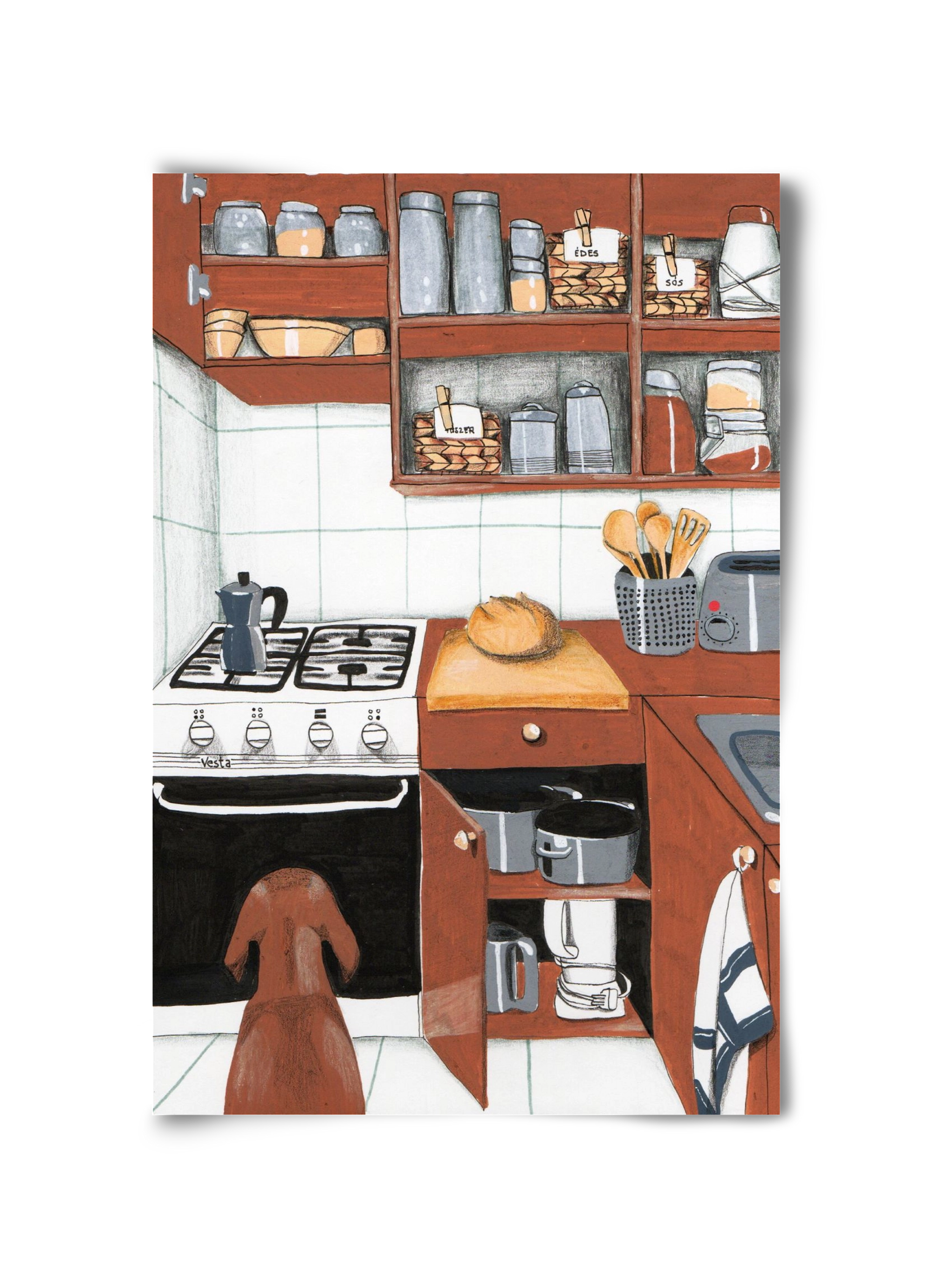 Várakozás, 30x45 cm, Keret nélkül