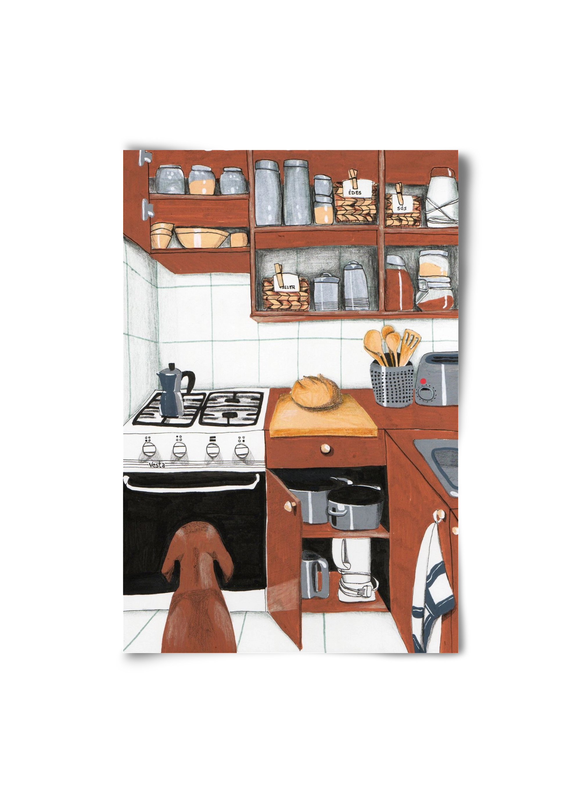 Várakozás, 20x30 cm, Keret nélkül