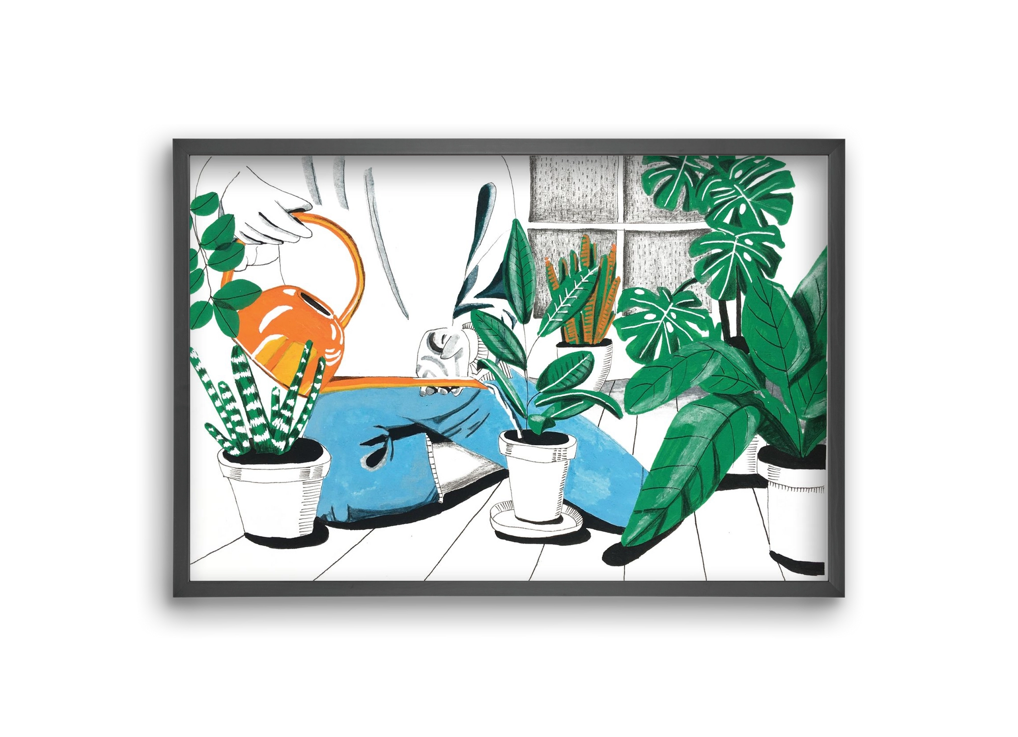 Kertészkedés, 30x20 cm (30x20 cm), Fekete keret