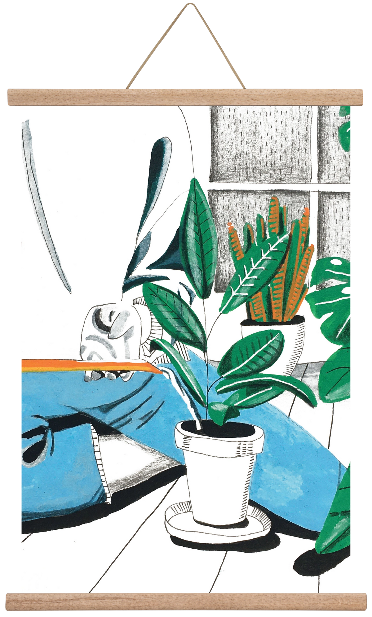 Kertészkedés, 60x40 cm (60x40 cm), Tölgy akasztó