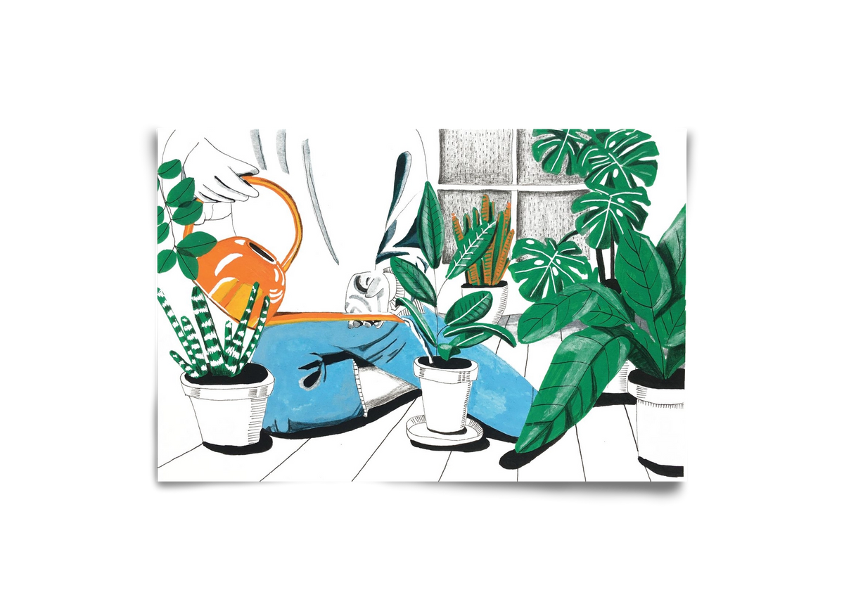 Kertészkedés, 30x20 cm, Keret nélkül