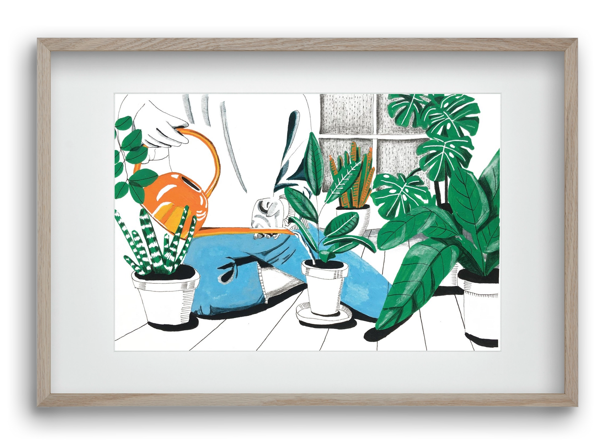 Kertészkedés, 60x40 cm (45x30 cm), Tölgy keret, paszpartuval