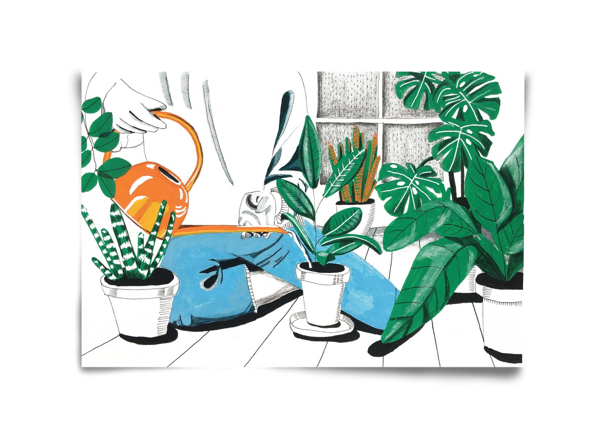 Kertészkedés, 45x30 cm, Keret nélkül