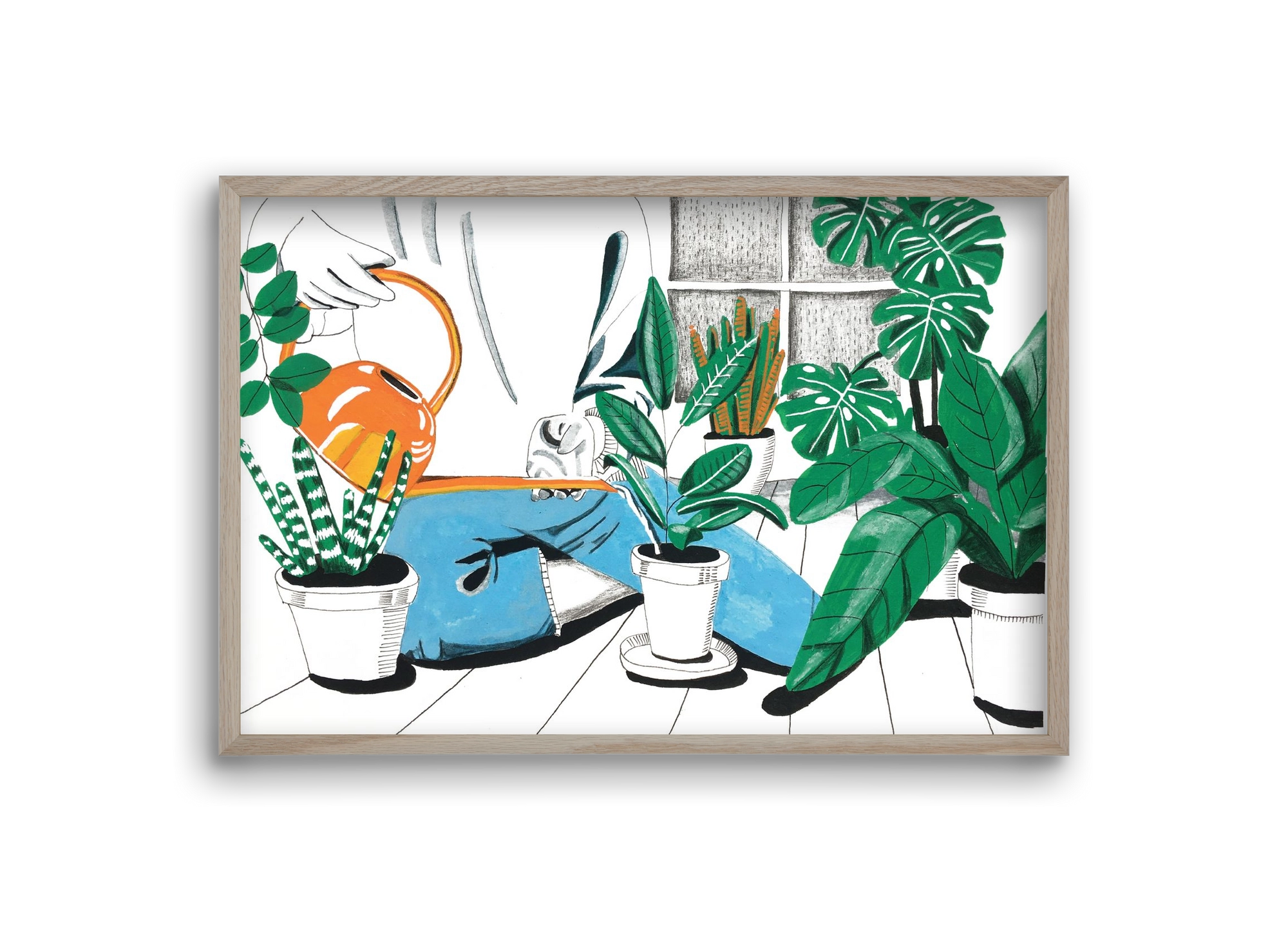 Kertészkedés, 30x20 cm (30x20 cm), Tölgy keret