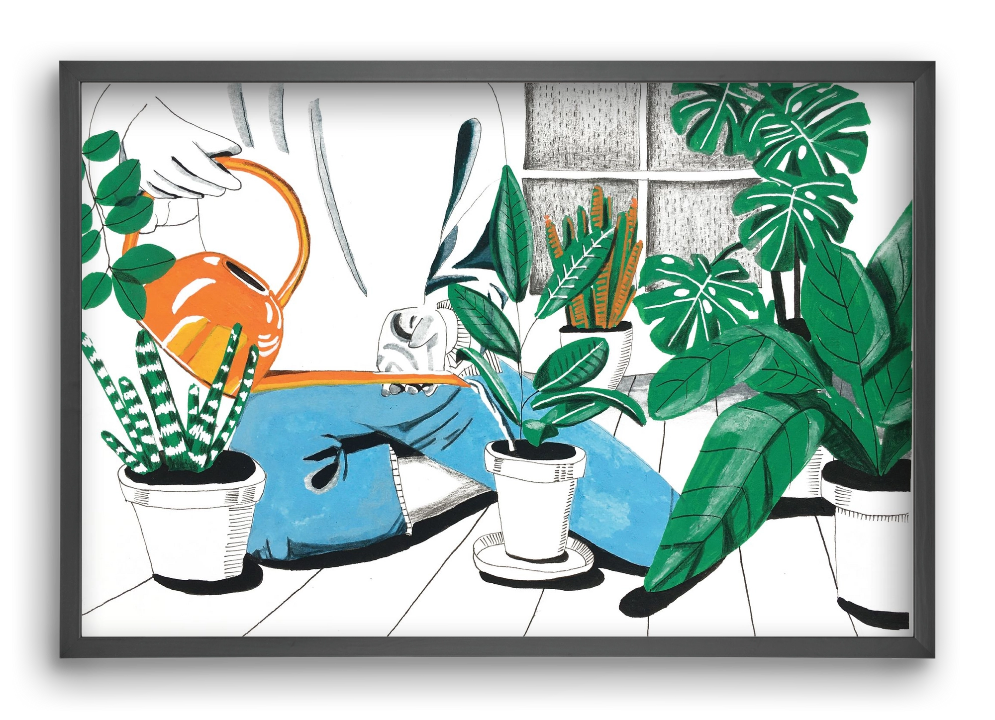 Kertészkedés, 60x40 cm (60x40 cm), Fekete keret