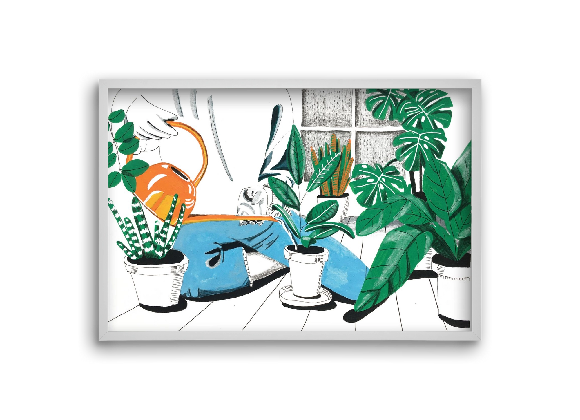 Kertészkedés, 30x20 cm (30x20 cm), Fehér keret