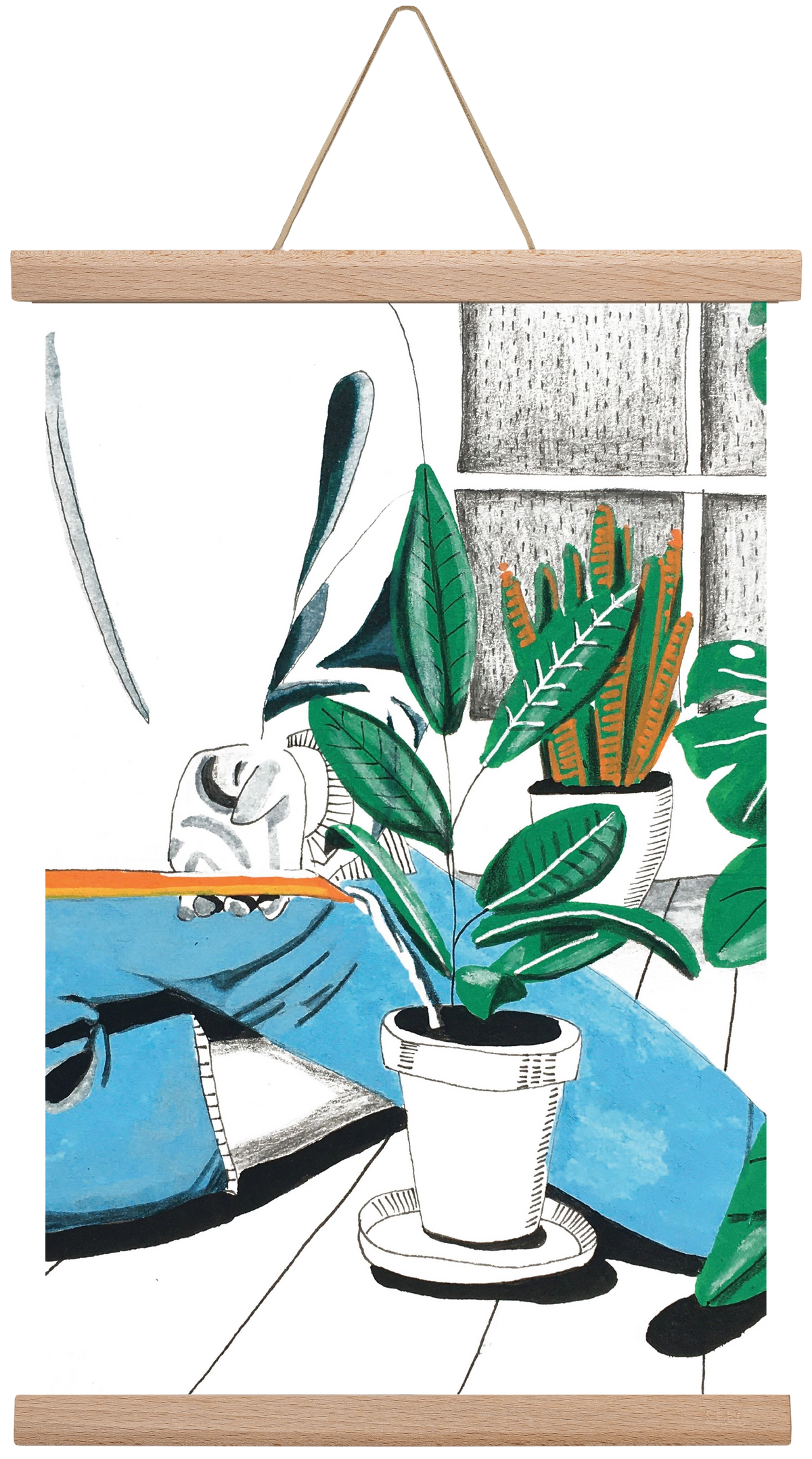 Kertészkedés, 45x30 cm (45x30 cm), Tölgy akasztó