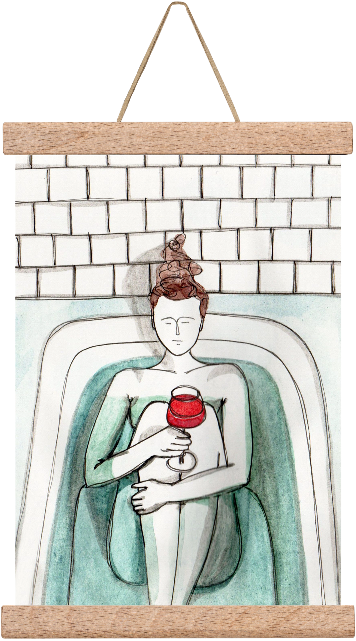 Habfürdő- hab nélkül. Borral., 20x30 cm (20x30 cm), Tölgy akasztó