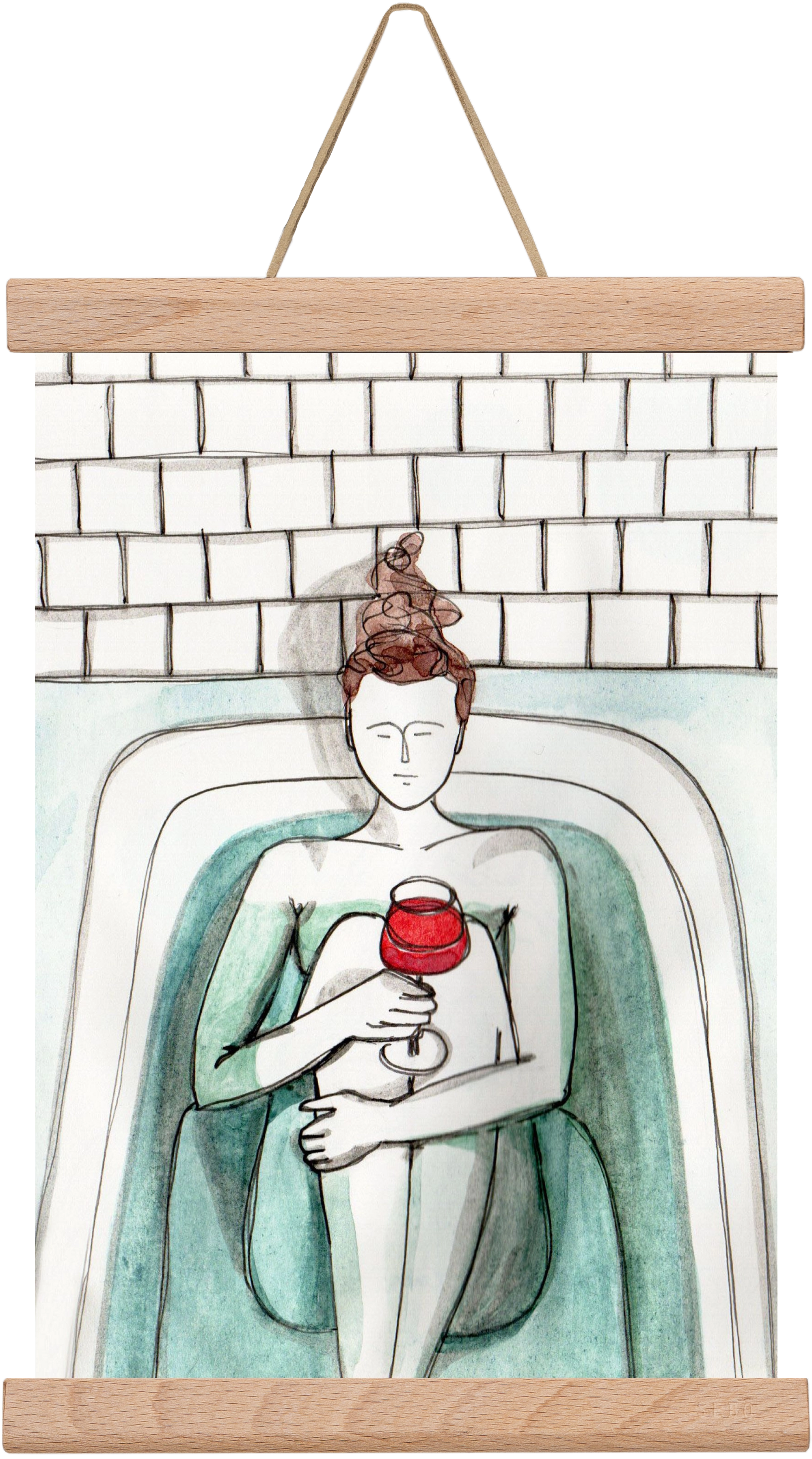 Habfürdő- hab nélkül. Borral., 20x30 cm (20x30 cm), Tölgy akasztó