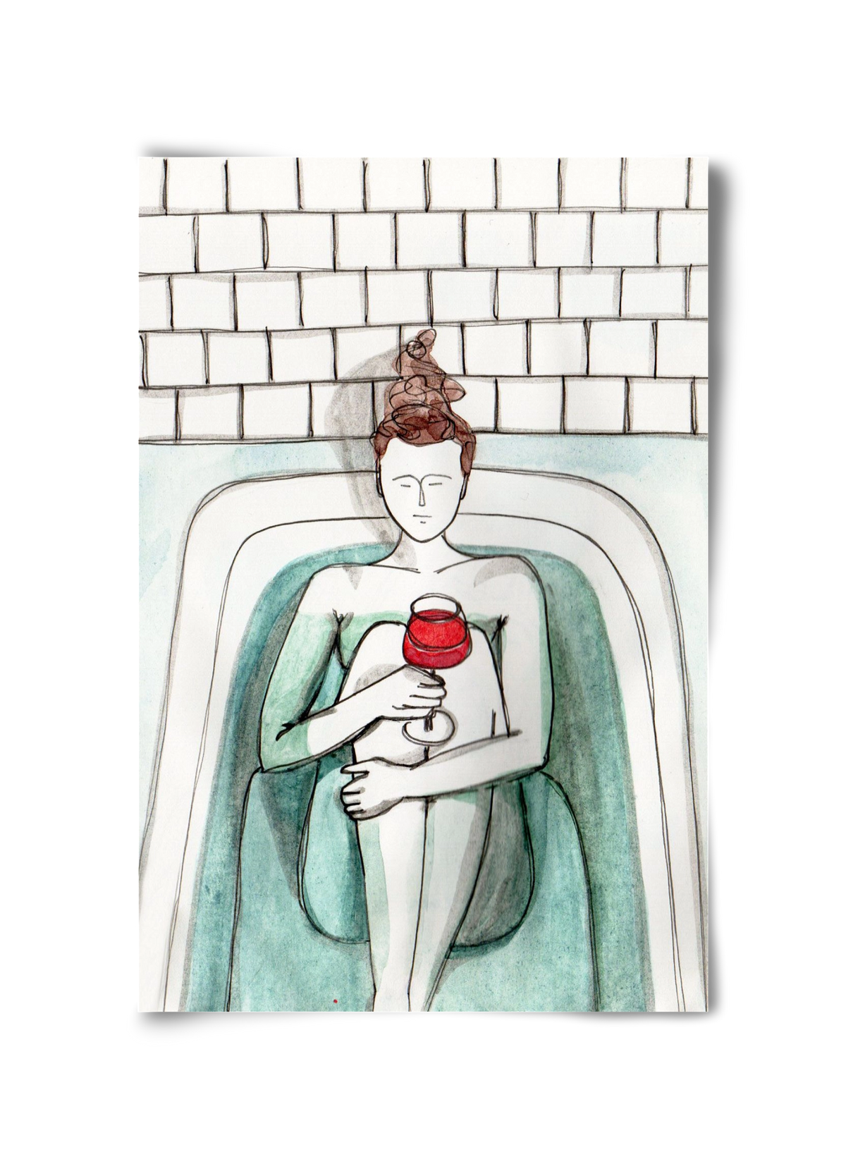 Habfürdő- hab nélkül. Borral., 30x45 cm, Keret nélkül