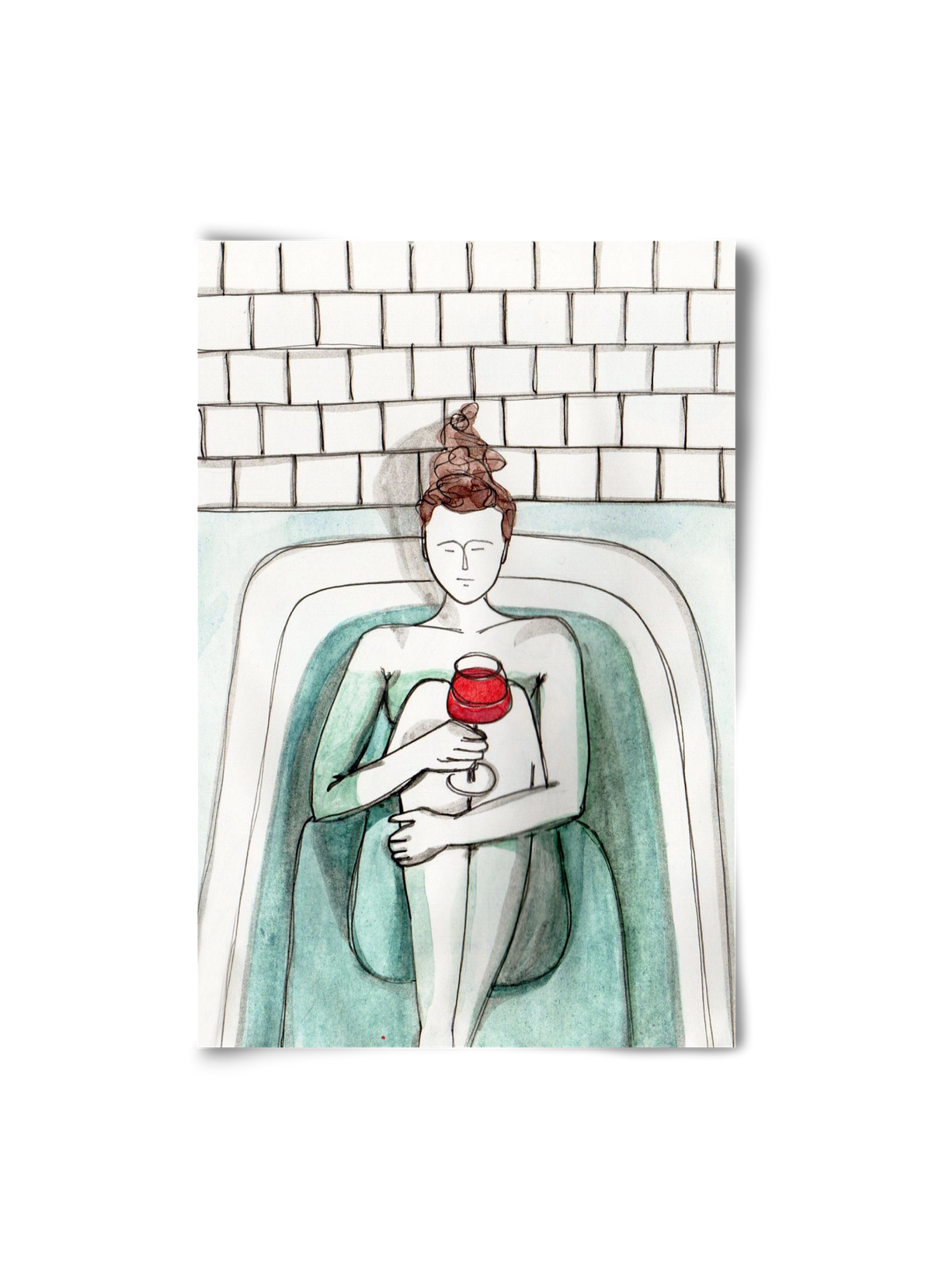 Habfürdő- hab nélkül. Borral., 20x30 cm, Keret nélkül