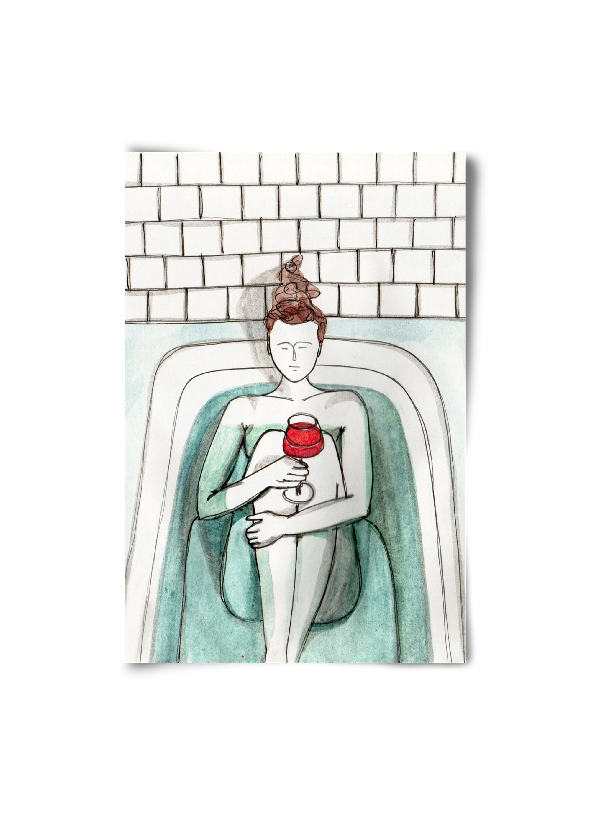 Habfürdő- hab nélkül. Borral., 20x30 cm, Keret nélkül