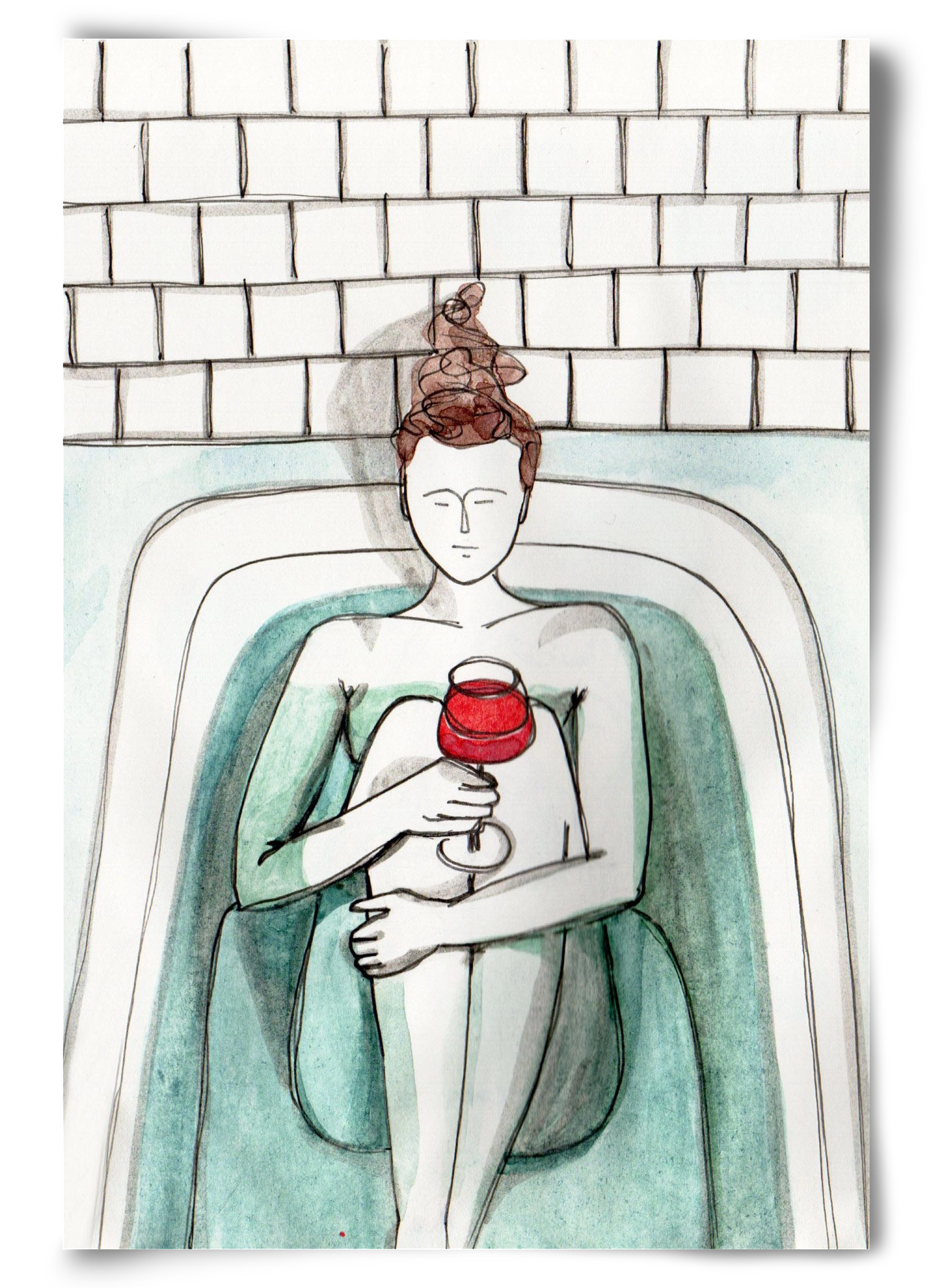 Habfürdő- hab nélkül. Borral., 60x90 cm, Keret nélkül