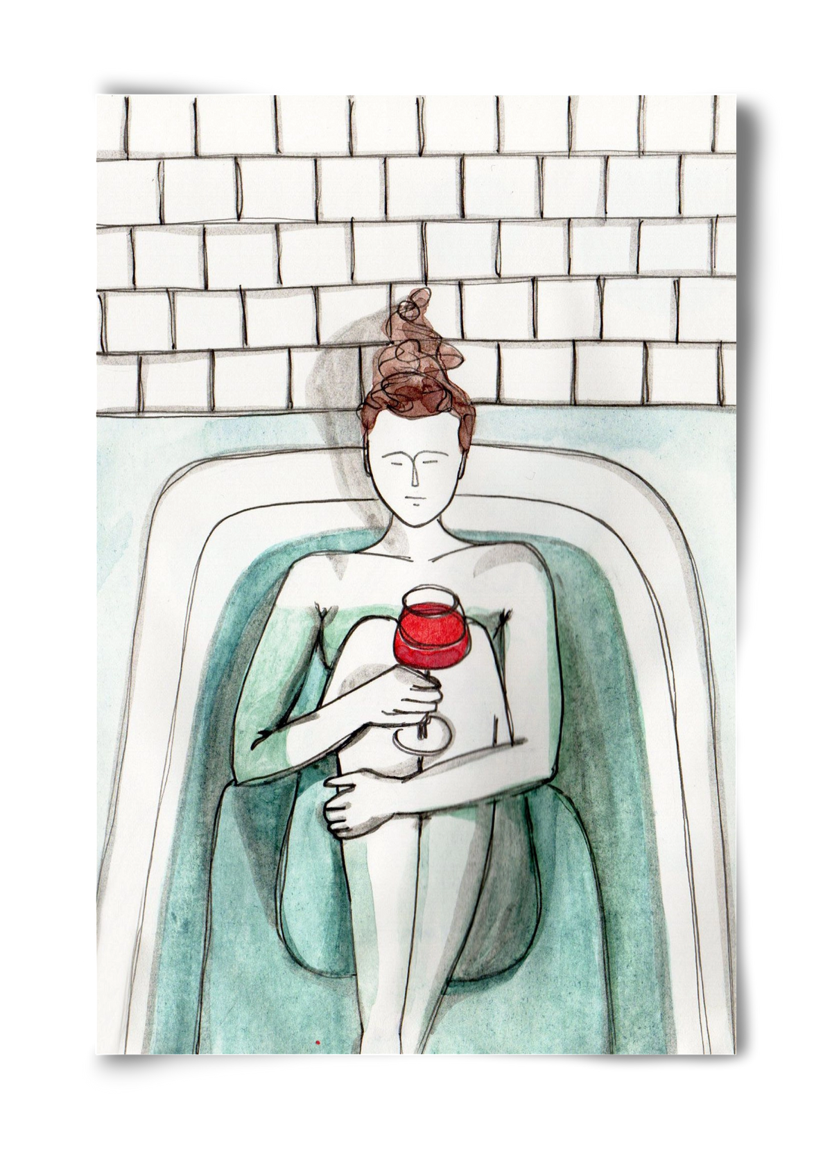 Habfürdő- hab nélkül. Borral., 40x60 cm, Keret nélkül